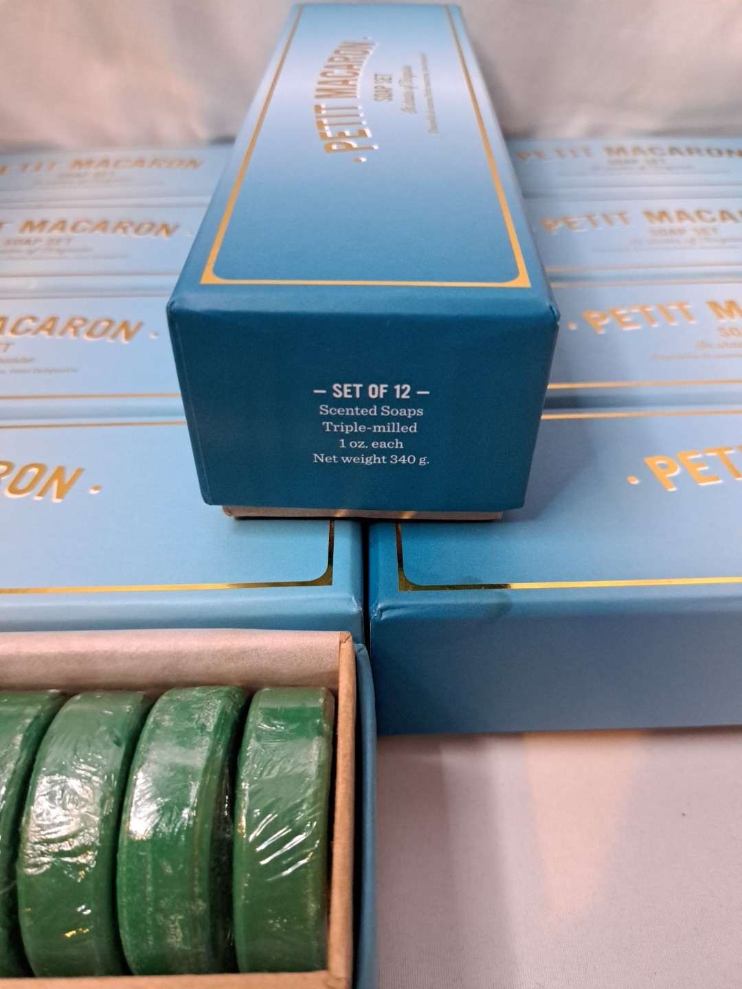 Lot of 11 West Elm Petit Macaron Soap Sets of 12 Shades of Turquoise New