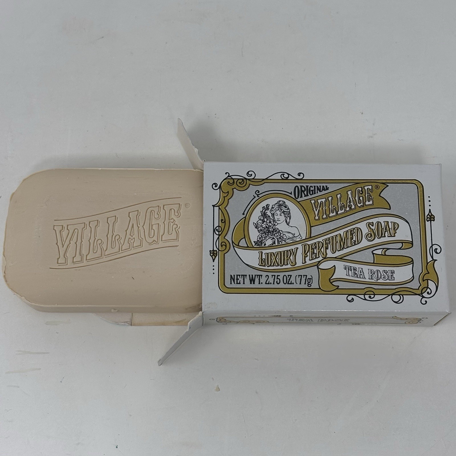 VTG Bar Soap 1977 Village Bath Products Tea Rose Luxury Perfumed 2.75 oz New