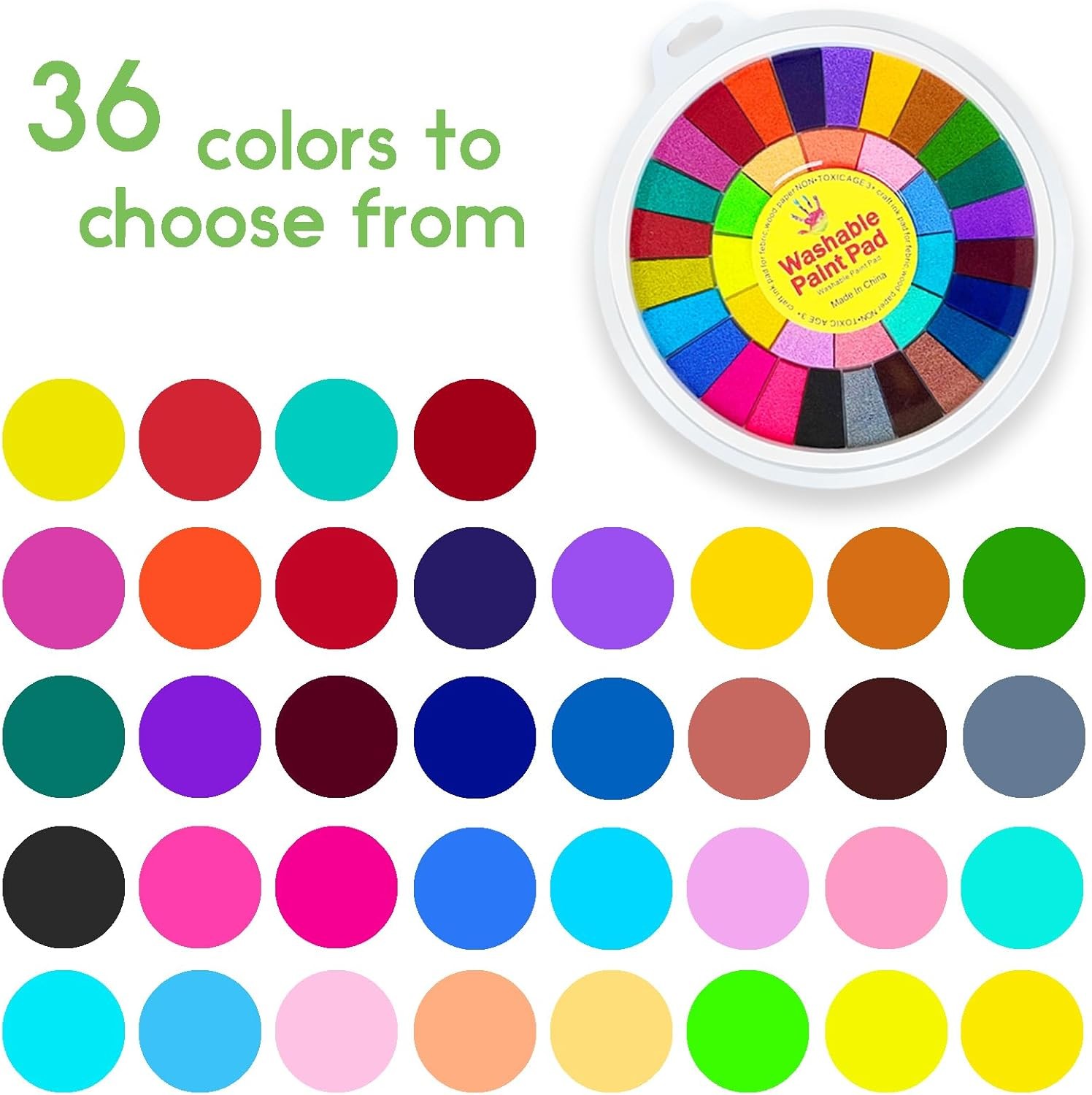 36 Colors Finger Paint Kit,Washable Funny 1 Fl Oz (Pack of 1), 36 color