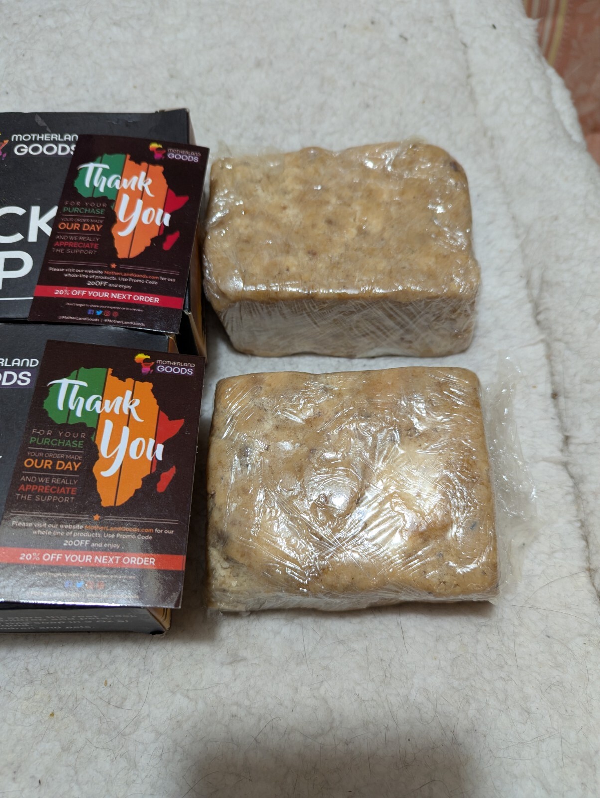 Motherland Goods / African black Soap 16 oz. bar X 2