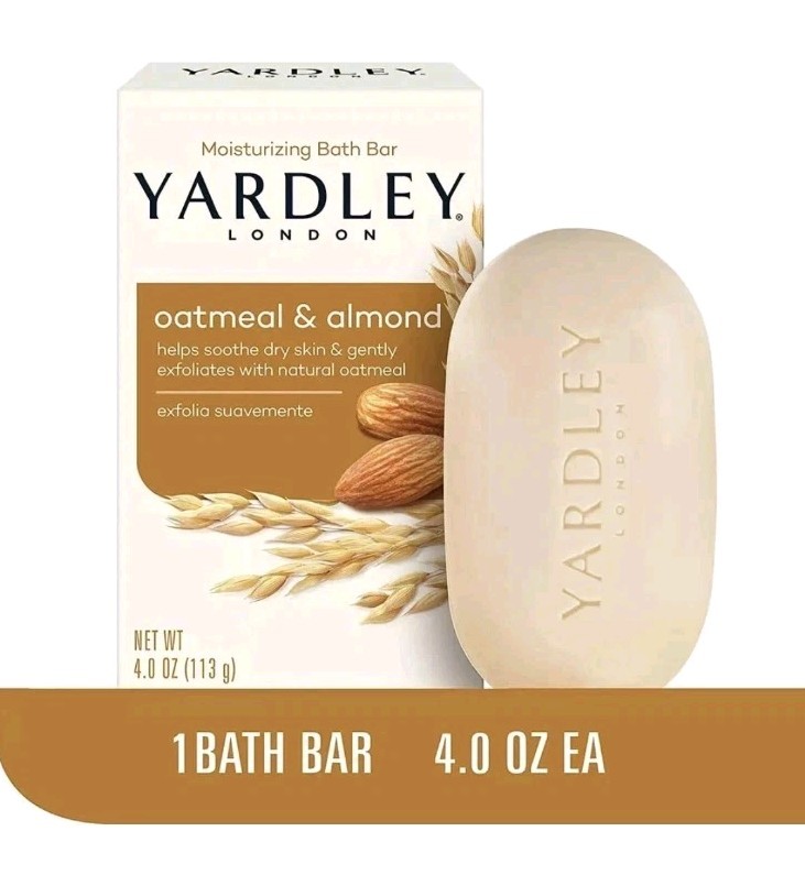 NEW! YARDLEY LONDON (4.0 Oz.) 113g ●OATMEAL & ALMOND● Nourishing Bath Bar🫧