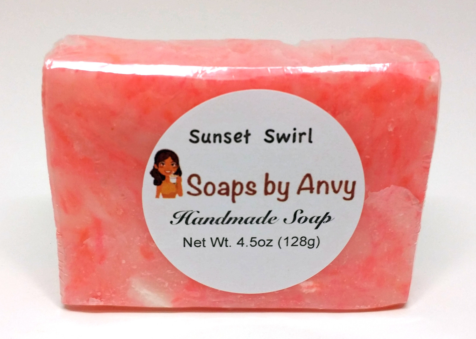 Handmade Soap – Single Bar Sunset Swirl Natural Organic Vegan w/Coconut Oil