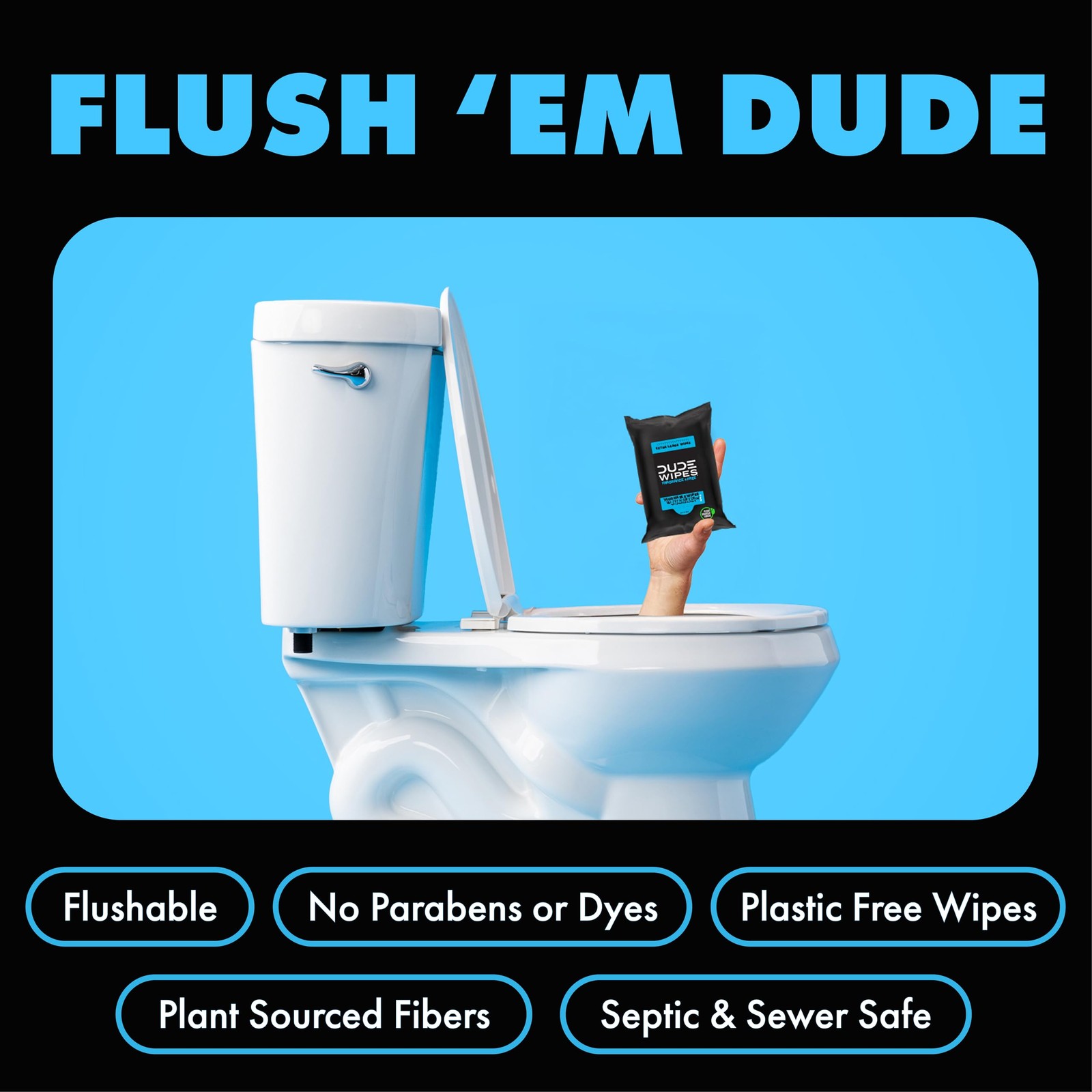 DUDE Wipes – Flushable for Adults – 18 Count (Pack of 1), White