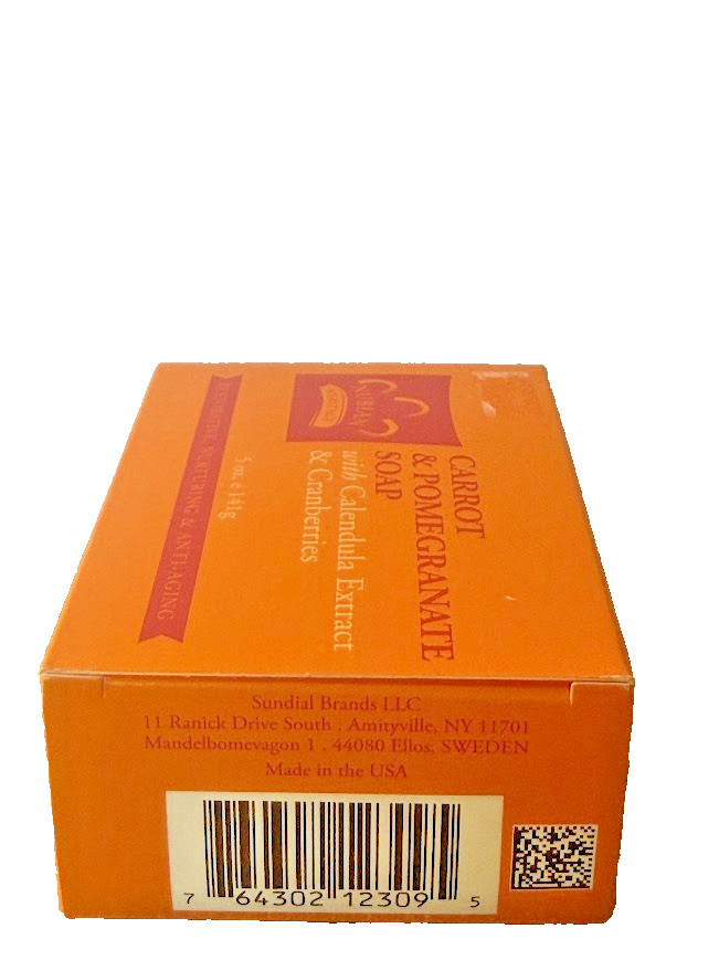 Nubian Heritage Carrot & Pomegranate Soap with Calendula & Cranberrie 5 oz/141g
