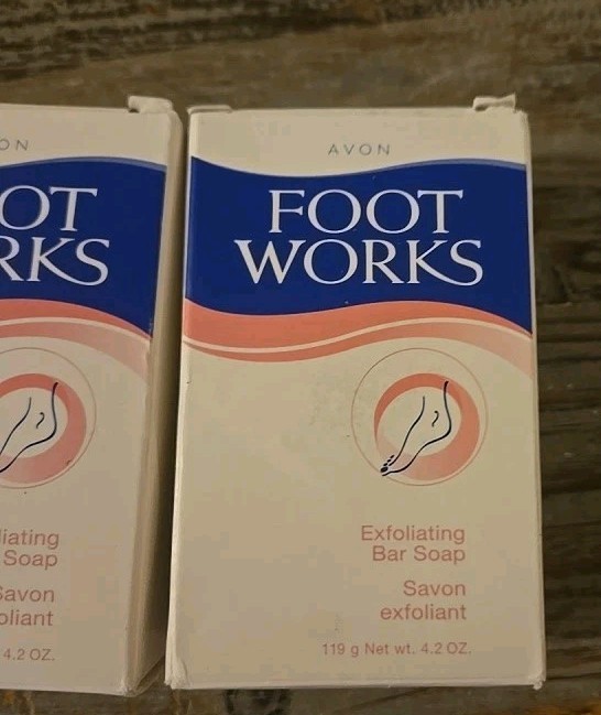 Lot of 2 Avon Foot Works Exfoliating Bar Soap Full Size 4.2 oz