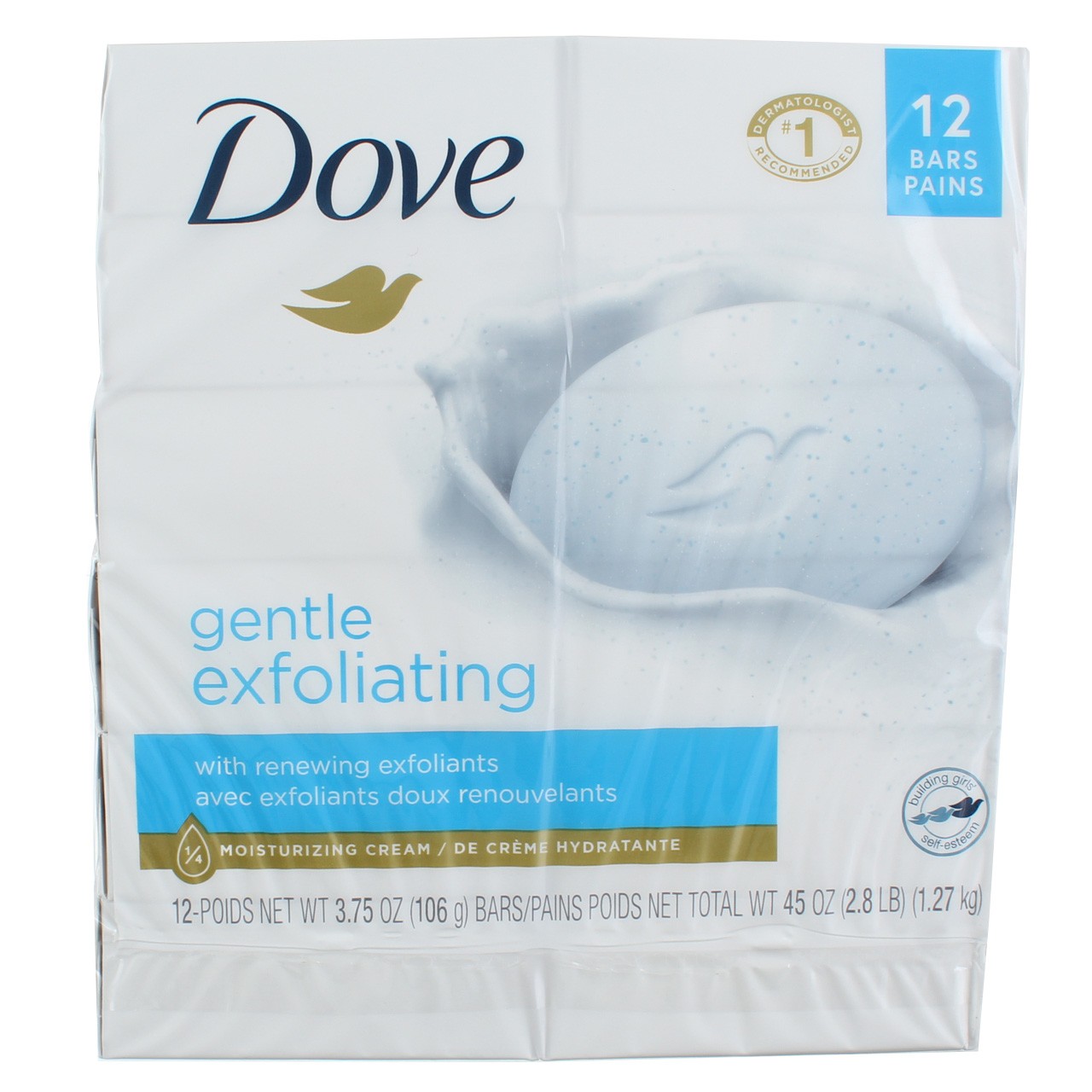 3 Pack Dove Gentle Exfoliating Moisturizer Cream Bars, Fragrance Free, 3.75 o…
