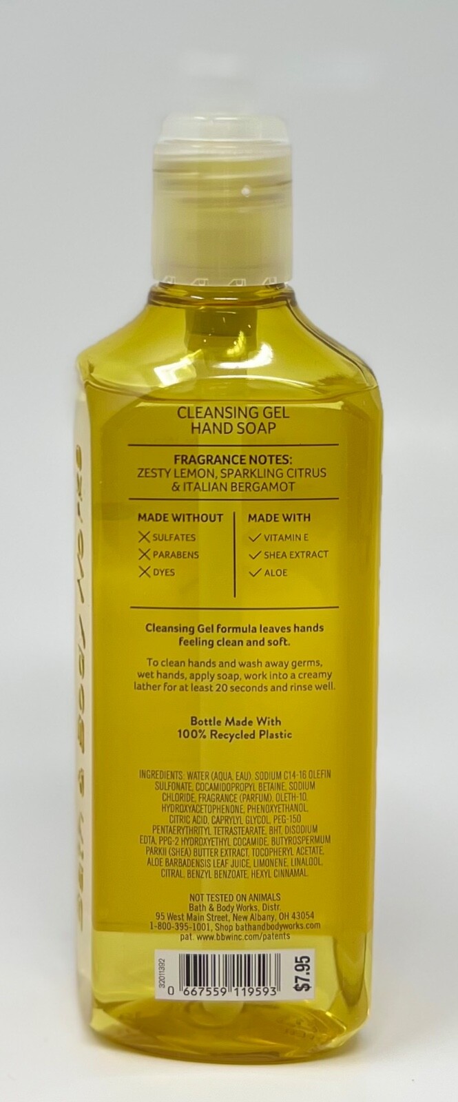 1 NEW BATH & BODY WORKS KITCHEN LEMON CLEANSING GEL HAND SOAP WASH PUMP 8 OZ