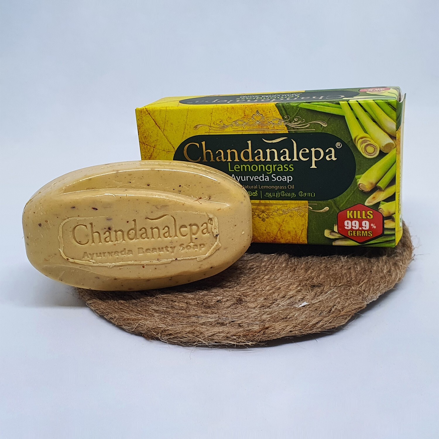 Chandanalepa Lemongrass Ayurveda Herbal Beauty Soap Clean Healthy Body Skin 5pcs