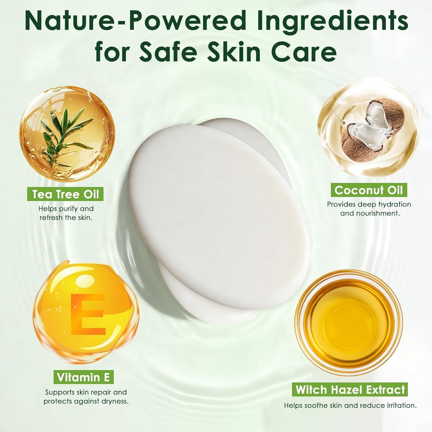 Antifungal Soap, Tea Tree Antifungal Soap Bar for Back Acne, Athlete’s Foot, Tin