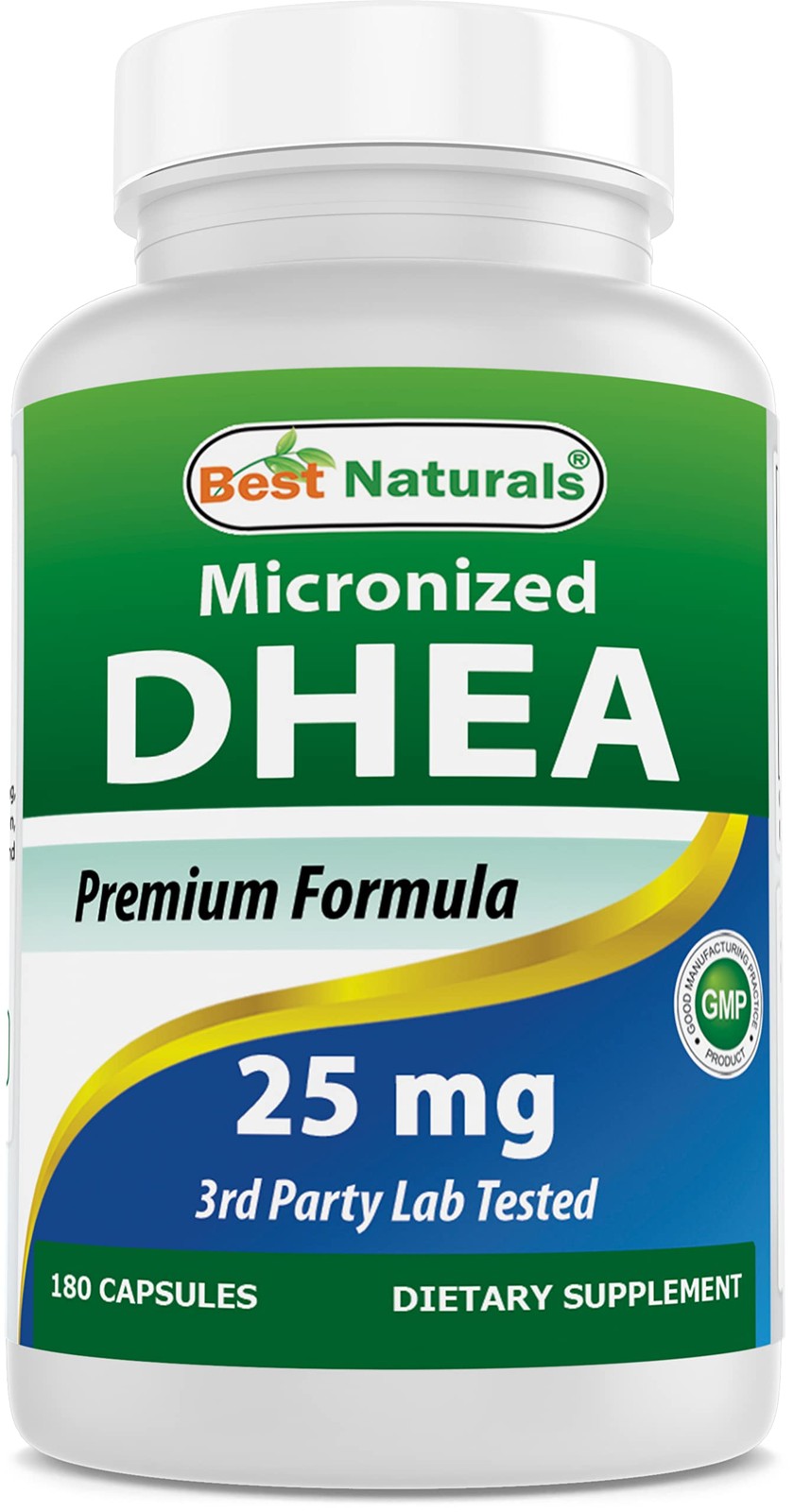 Best Naturals, Micronized DHEA 25 mg 180 Count (Pack of 1), 25 Mg