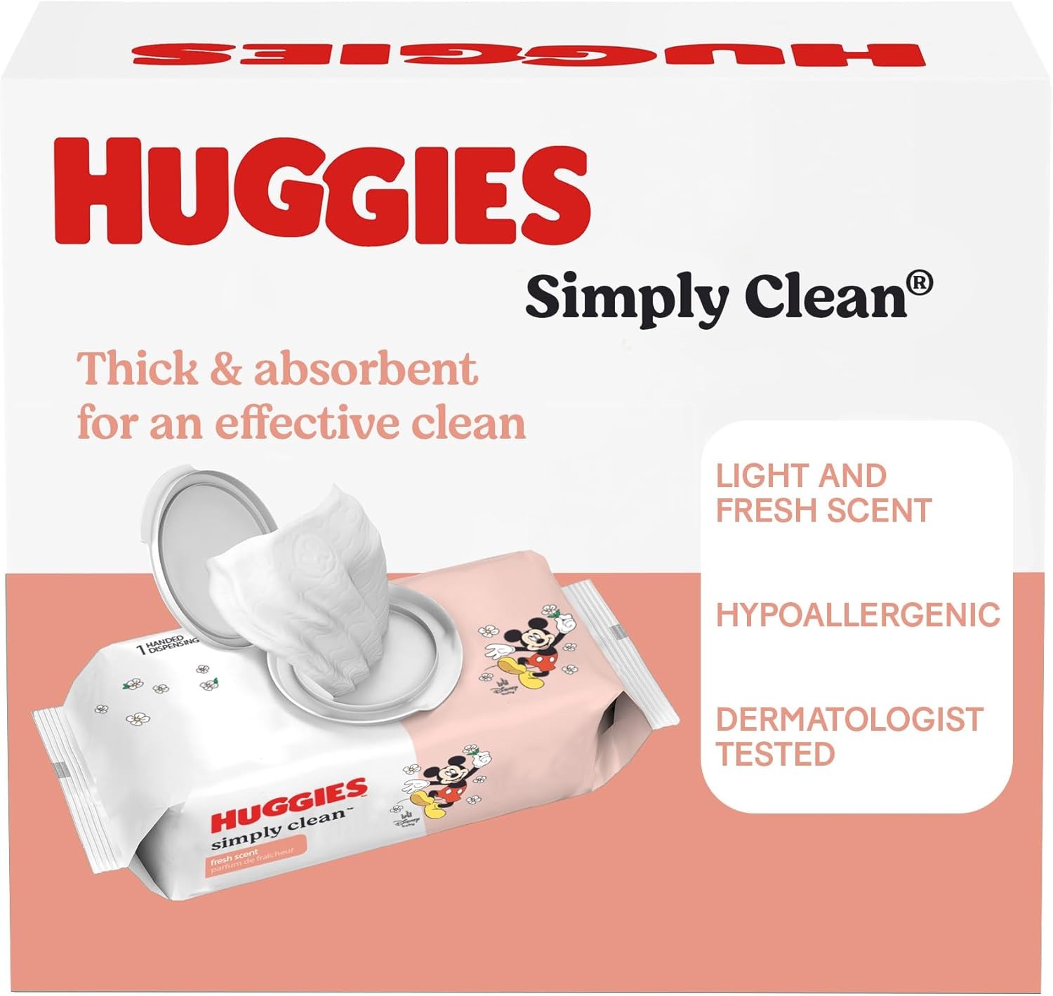 Huggies Simply Clean Fresh Scent Baby Wipes, 3 Flip-Top 64 Count (Pack of 3)