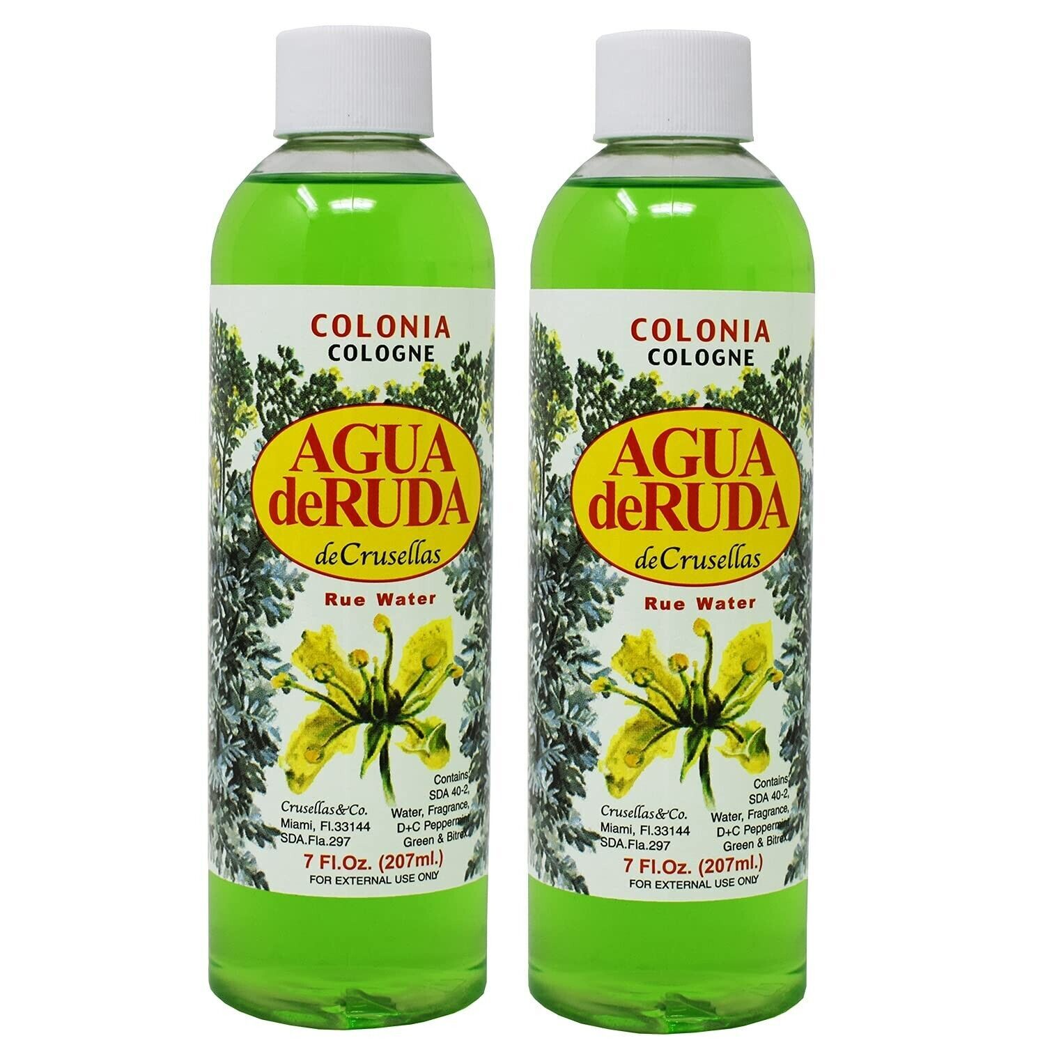 2-Pack Crusellas Rue Water (Agua de Ruda) Splash Cologne 7 Fl. Oz LIQ101