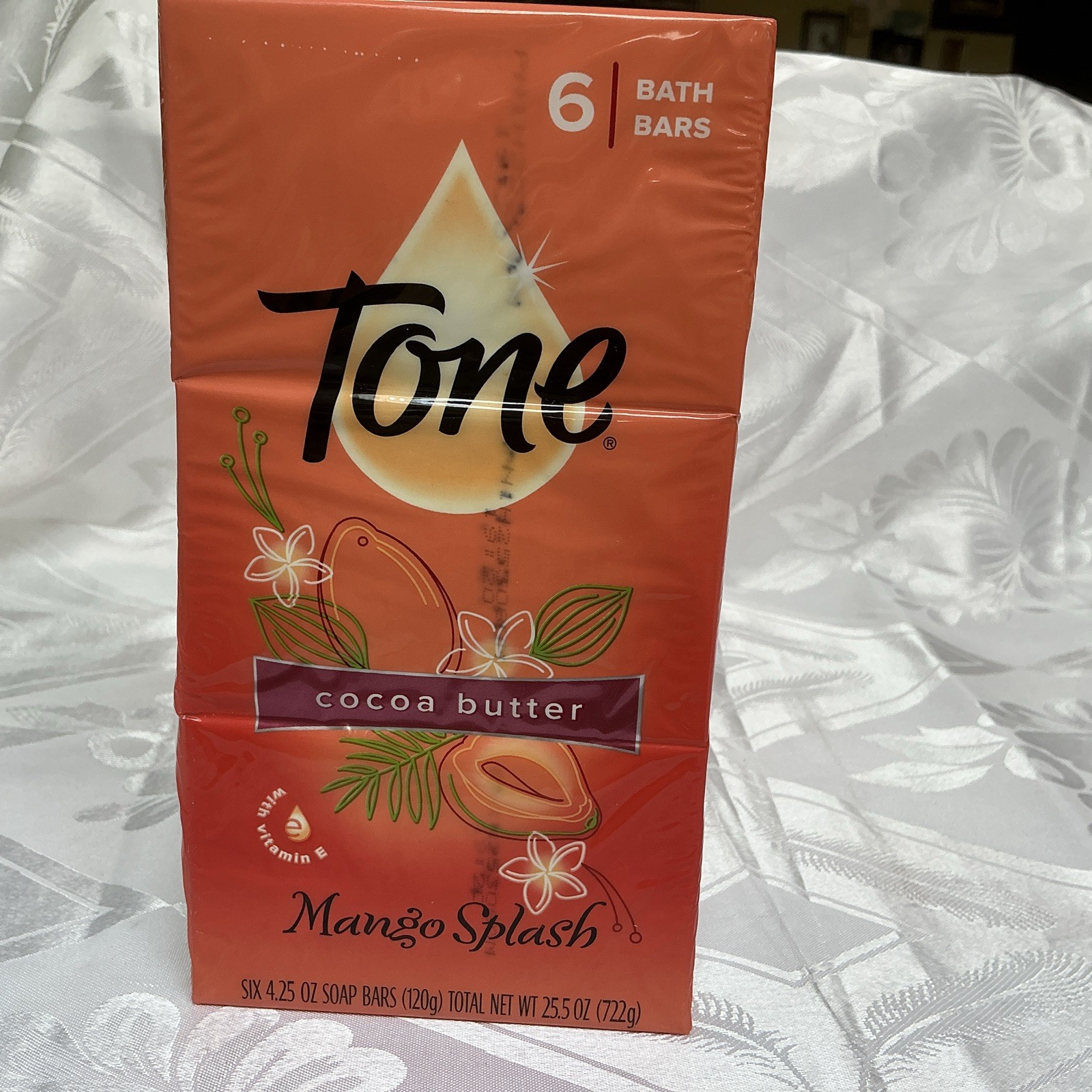 TONE COCOA BUTTER MANGO SPLASH 6 BATH BARS 4.25OZ EACH NEW FACTORY SEALED