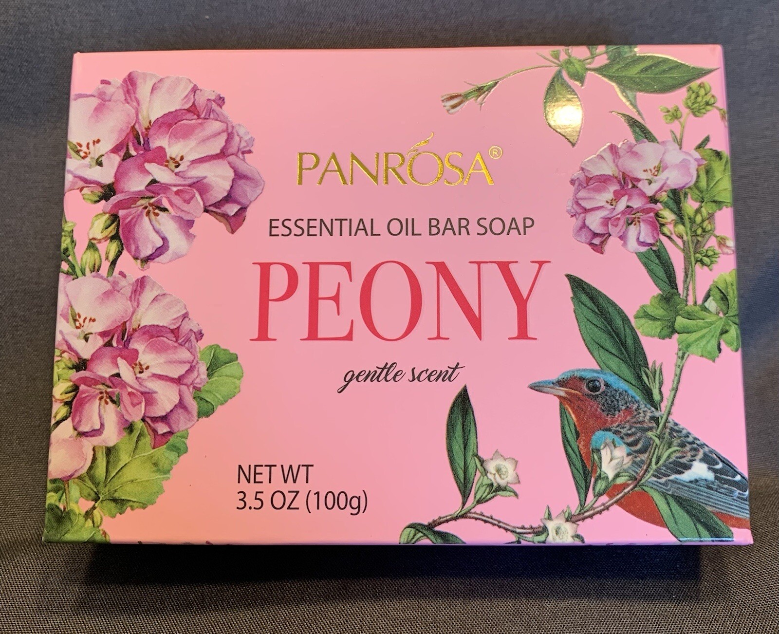 Panrosa Essential Oil and Fruit Essence Bar Soap, Pomegranate, Peony, and Rose