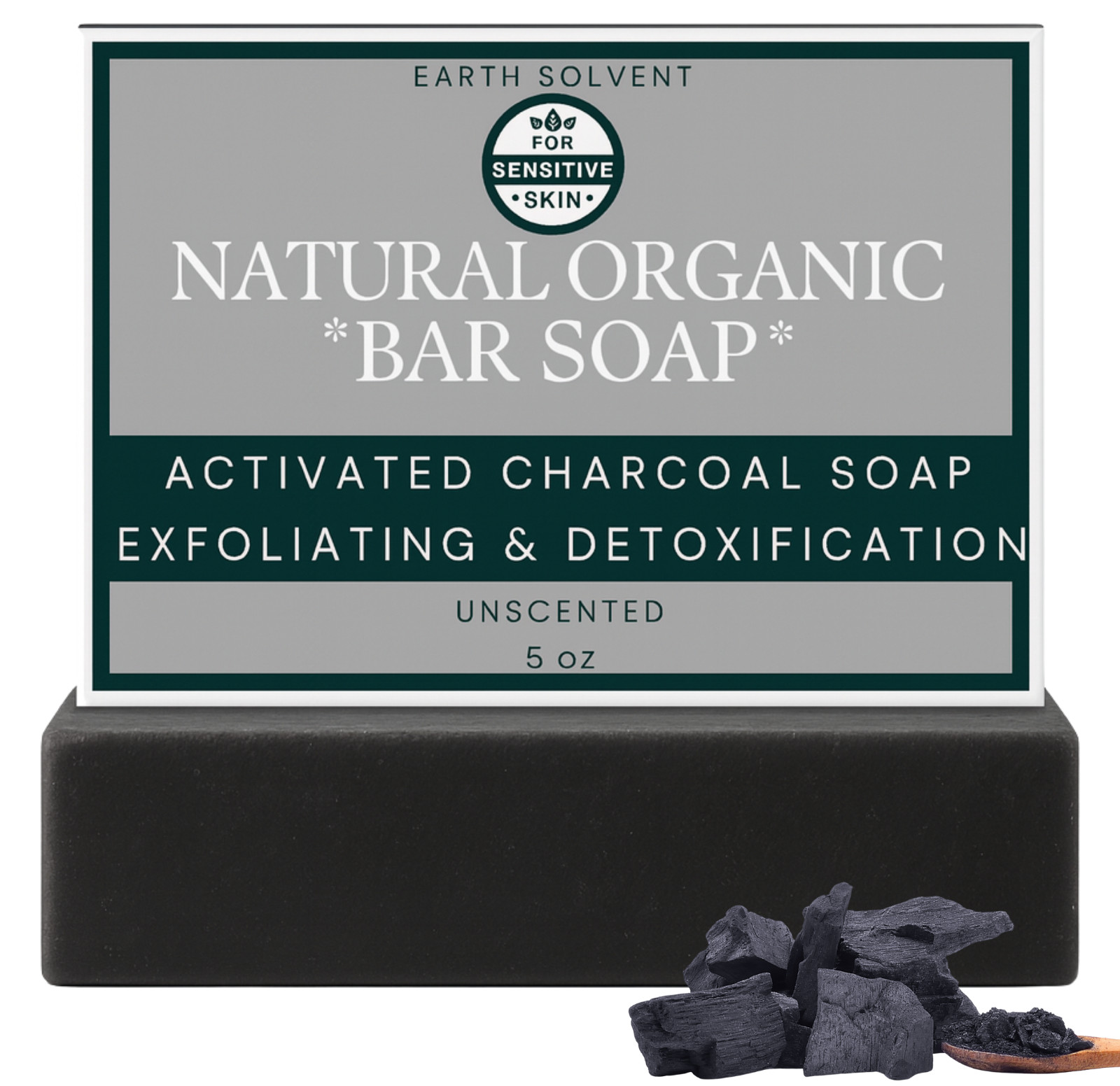 Organic Soap Bar All Natural Vegan Soap Made In USA Sensitive Skin UNSCENTED 5oz