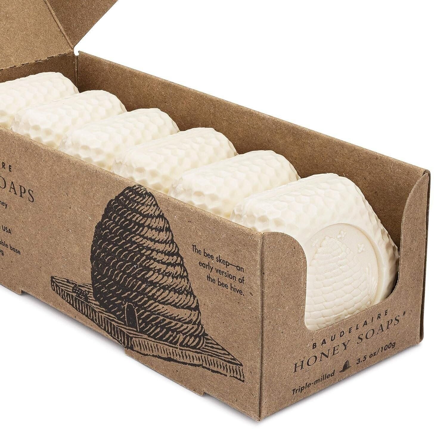 Baudelaire Honey Royal Jelly Soap Bar (set of 6) Triple Milled Made USA