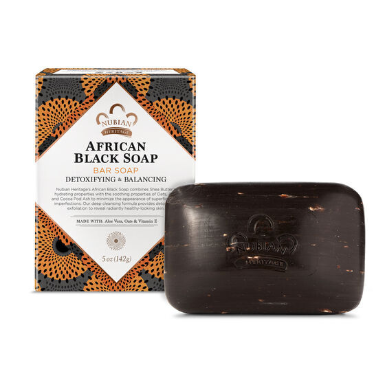 Nubian Heritage – Detoxifying & Balancing African Black Soap Bar – 5 oz.