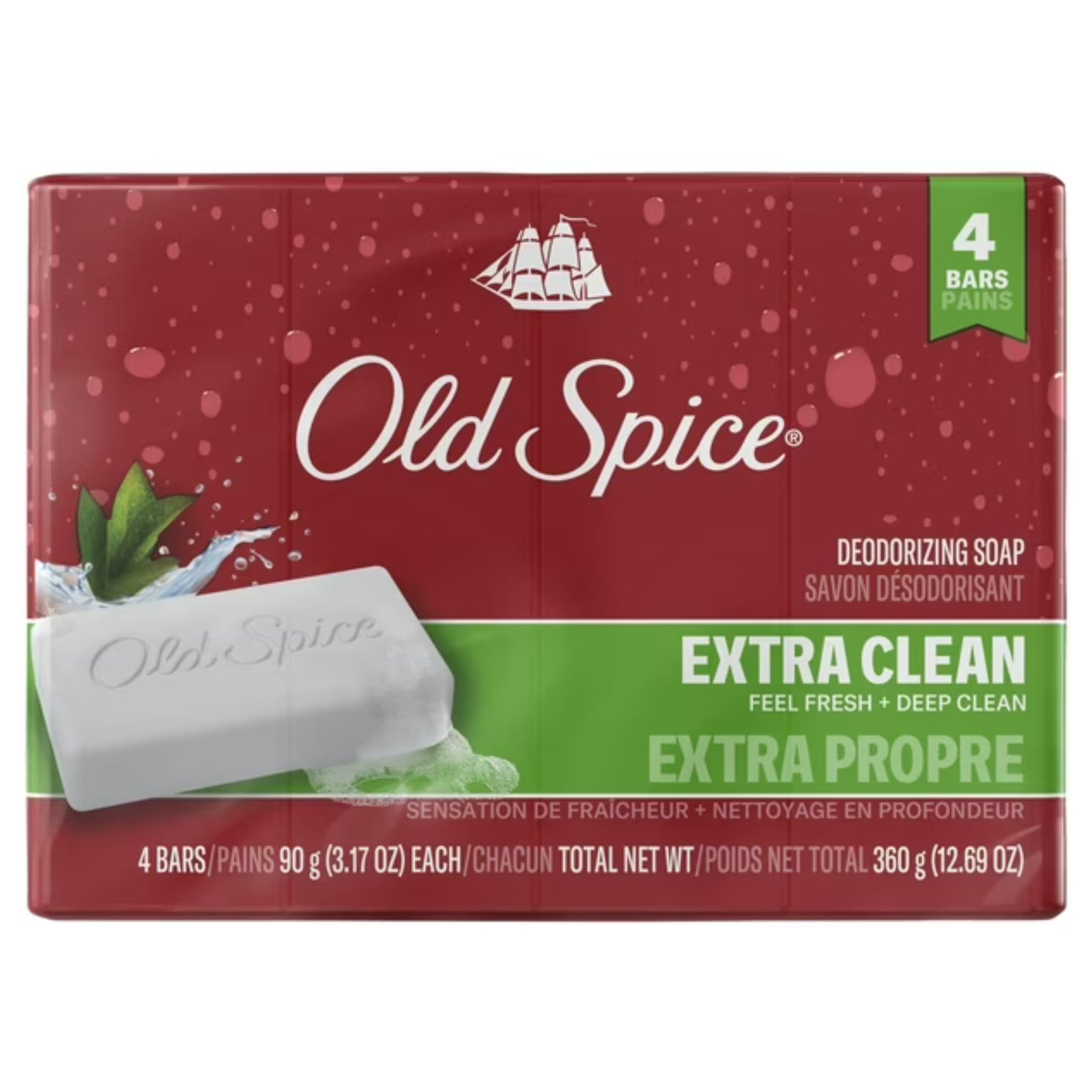 Old Spice Deodorizing Bar Soap Extra Clean Fresh & Deep Clean 3.17 – 8 Bars