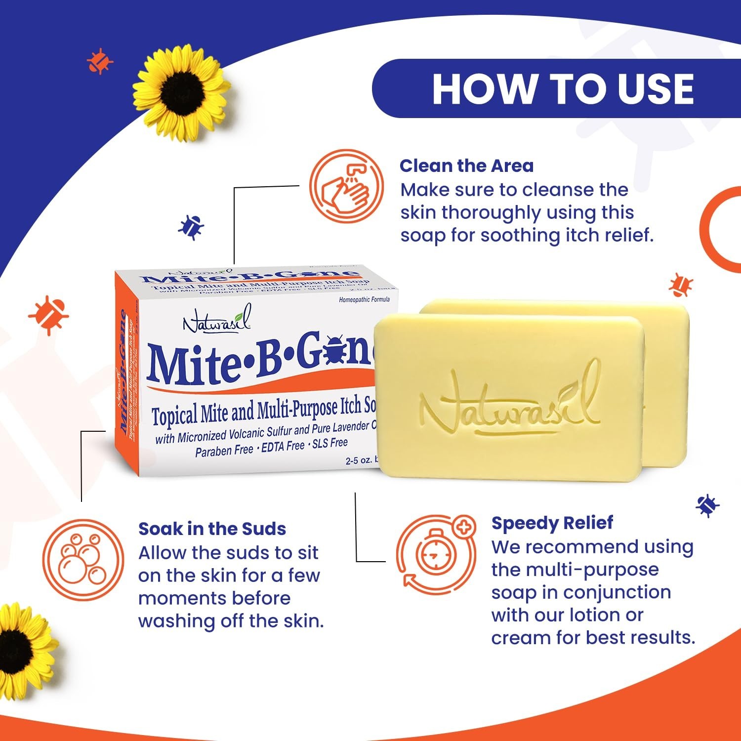 Relief Soap – Fast Anti-Itch Sulfur Treatment for Human Mites, Insect & Mosqu…
