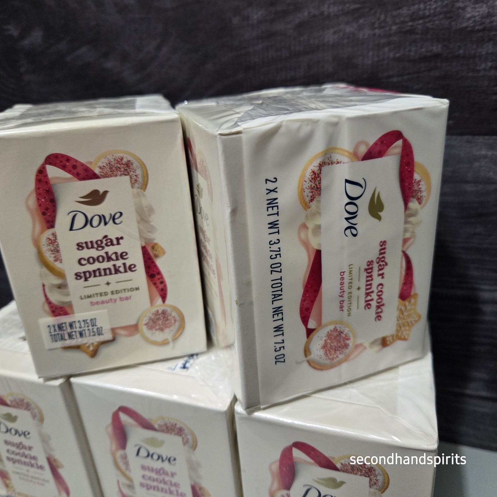 5 DOVE 2-Bar Soap Holiday Sugar Cookie Sprinkle packages (Total 10 bars)