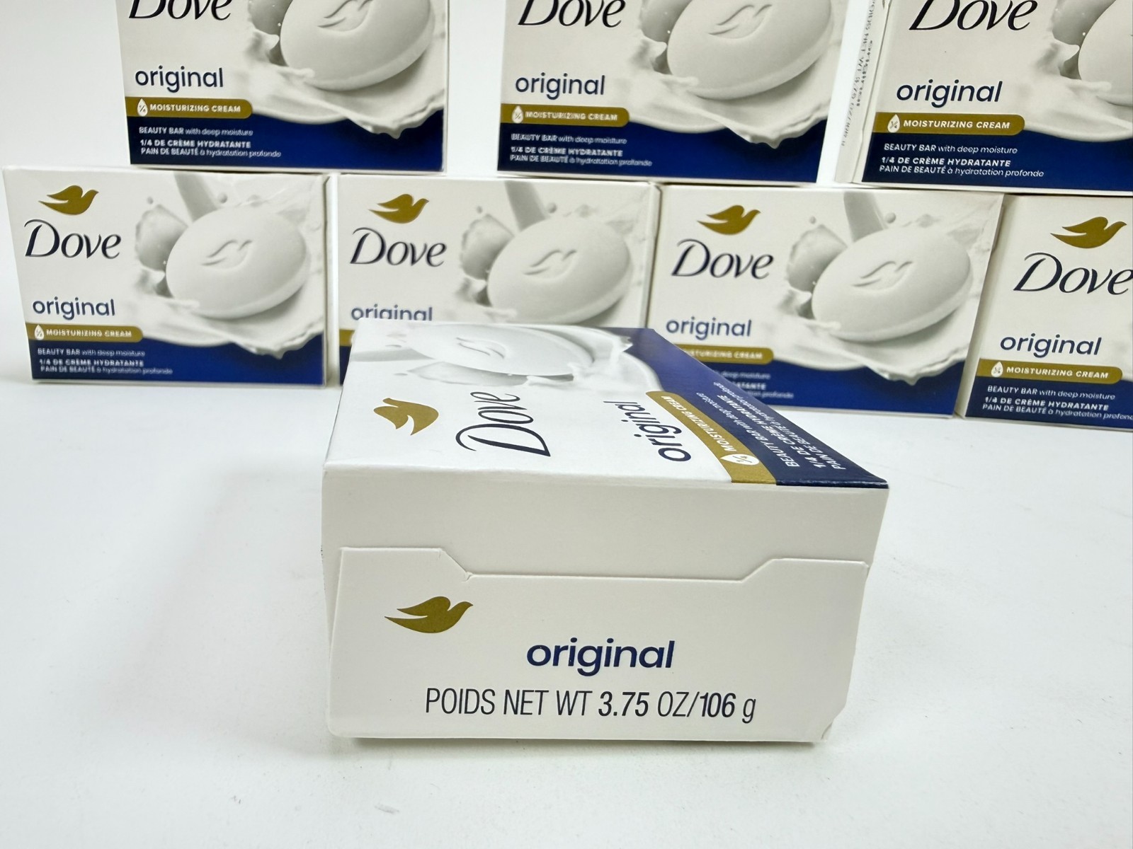 Dove Beauty Bar Original Deep Moisture White 3.75 oz Pack of 8