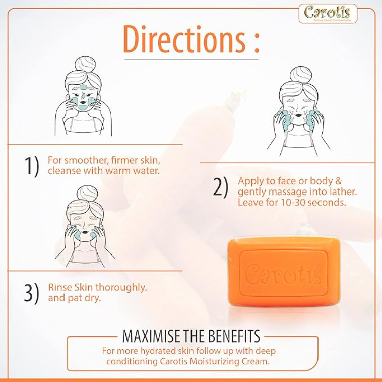 Carotis Active Carrot Concentrate Beauty Soap Dual Nourishment 80g pack 3