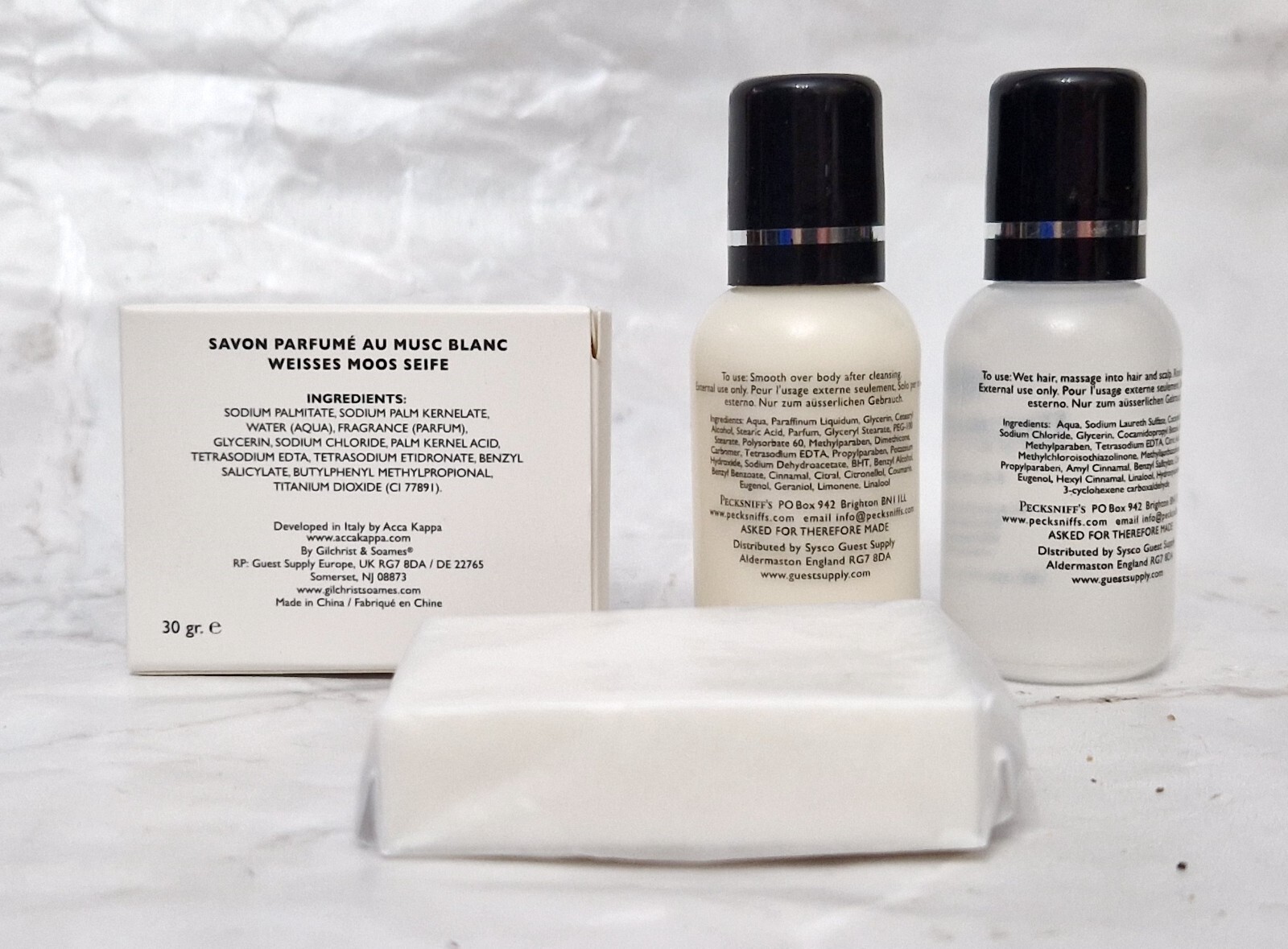 ACCA KAPPA PECKSNIFFS White Moss Soap Hand Body Moisturizer Revitalizing Shampoo