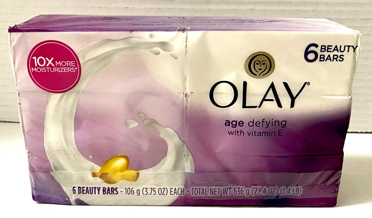 Olay Age Defying Vitamin E Beauty Bar Soap 6 Bars Original Old Formula