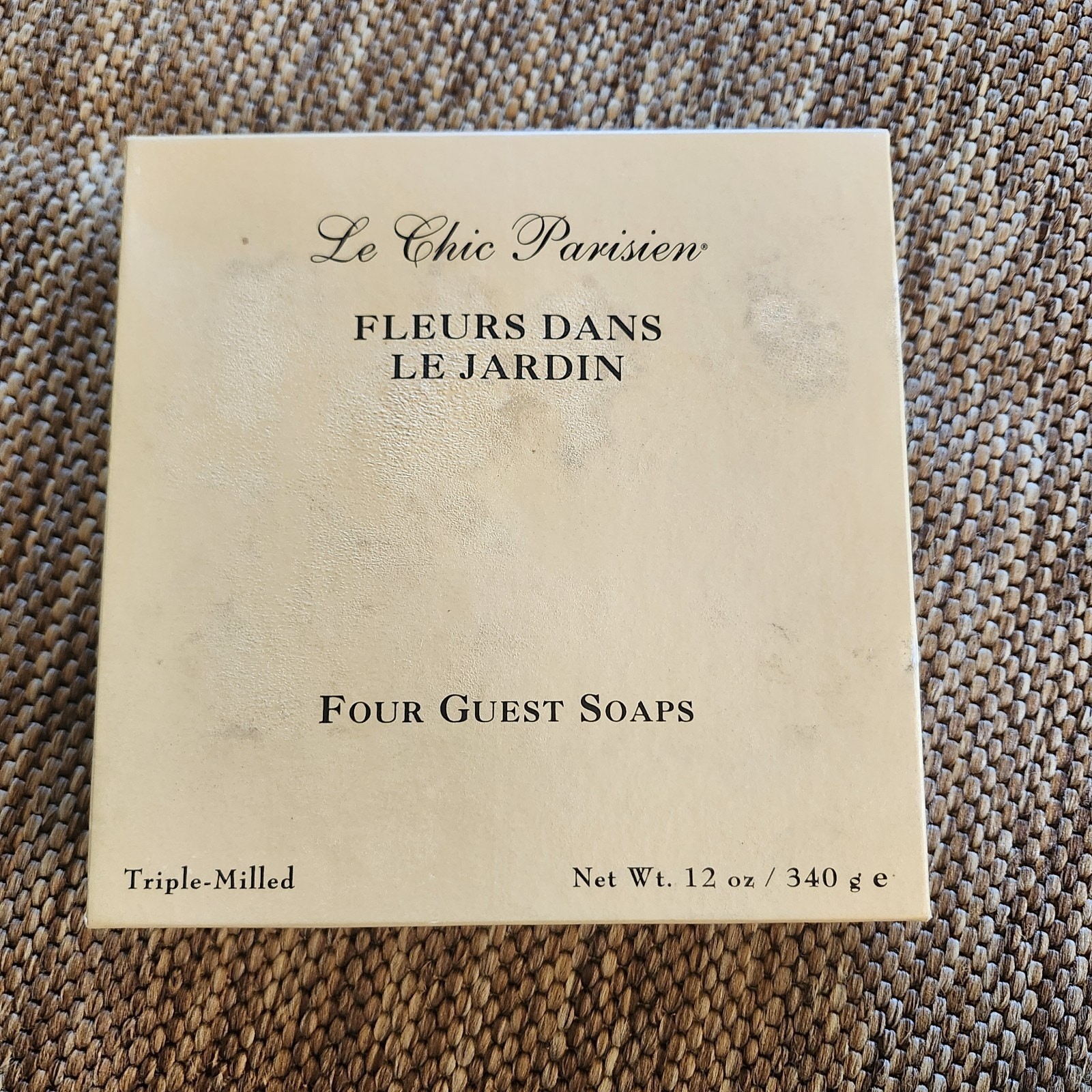 Vtg Le Chic Parisien Triple Milled Soap 4 Bars Flower Guest 12oz Total Le Jardin