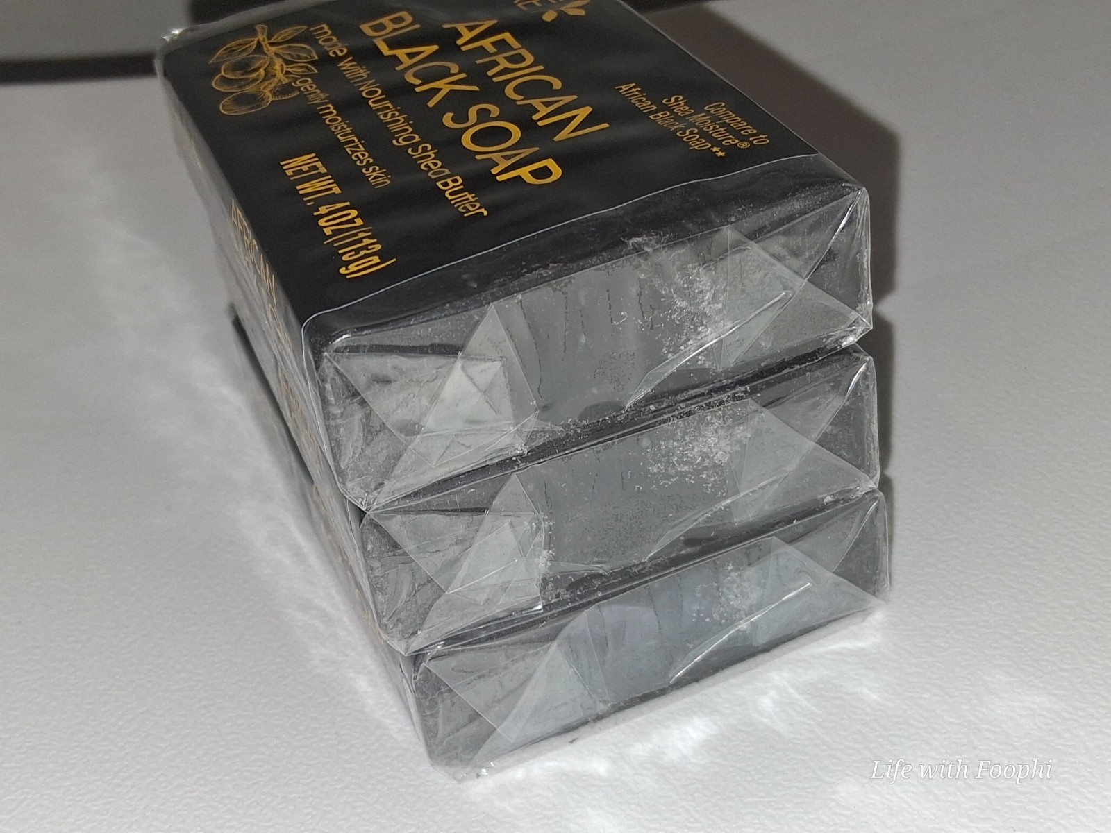 Personal Care African Black Soap with Shea Butter, 4oz Bar( Pack Of 3)