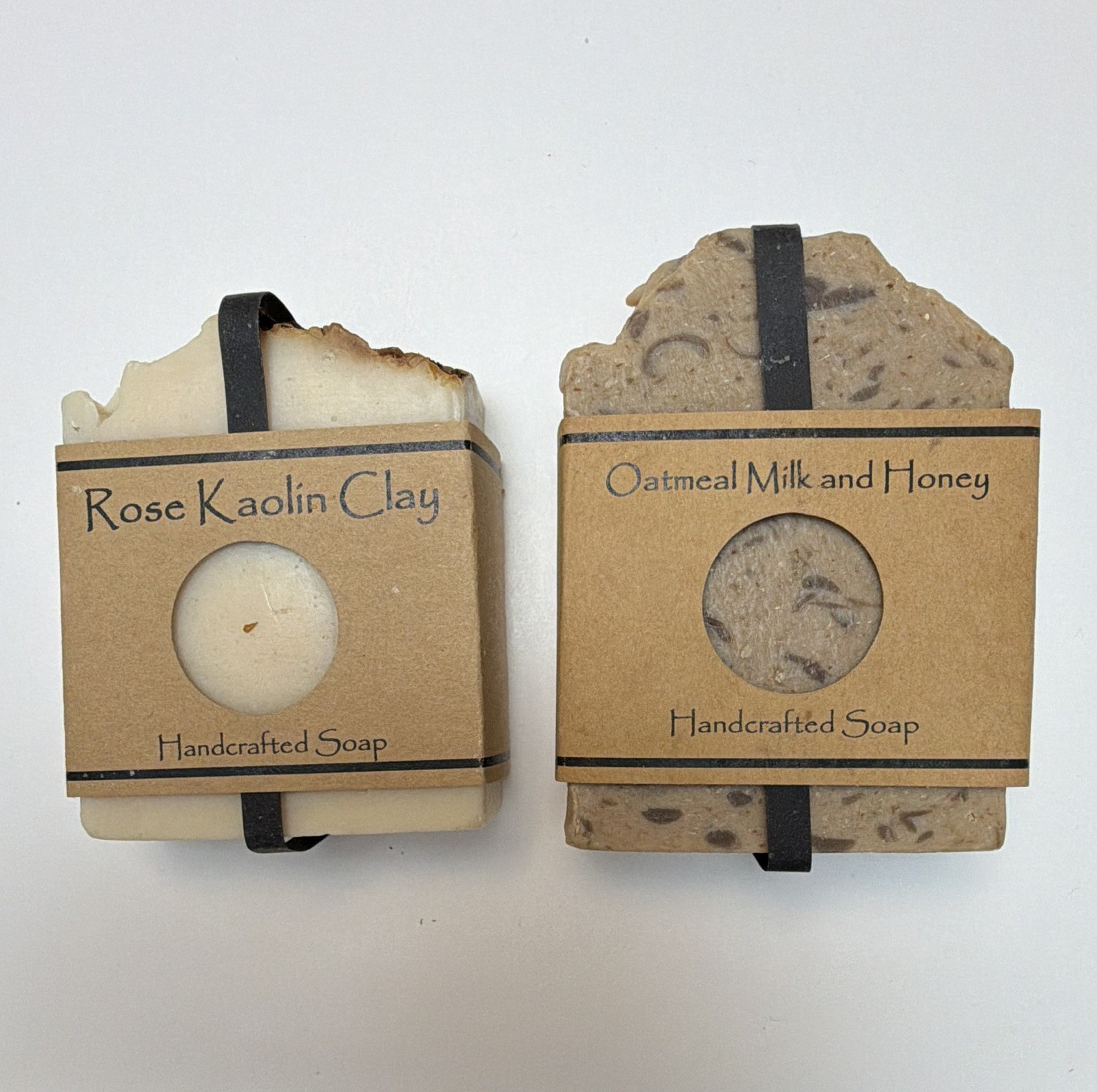 Handcrafted Artisan Soap 2-Bar Set Rose Kaolin & Oatmeal Milk & Honey 4.5oz NEW