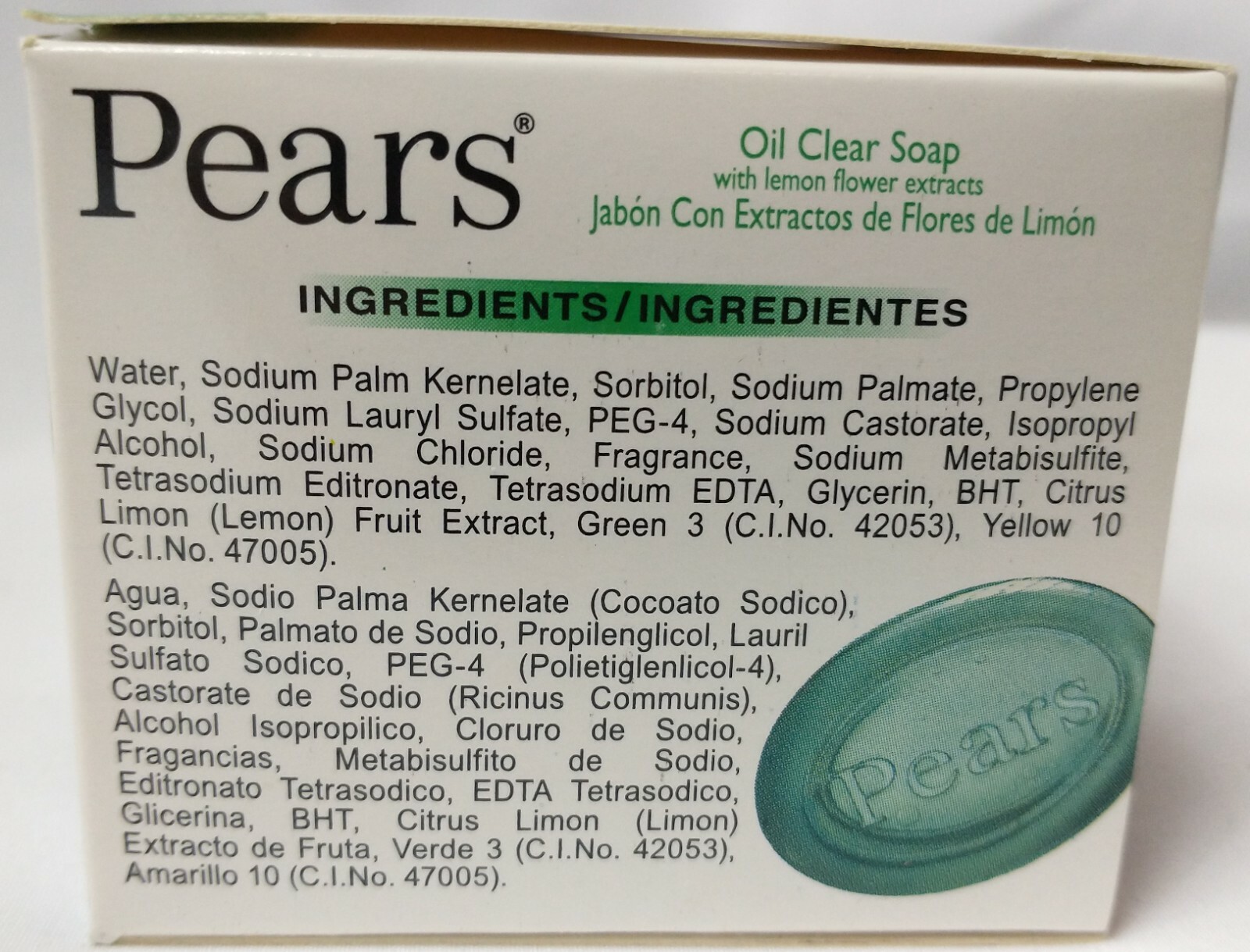 (4) 2 Packs Pears Bar Soap With Lemon Flower Extract Oil Clear Soap 3.5 oz