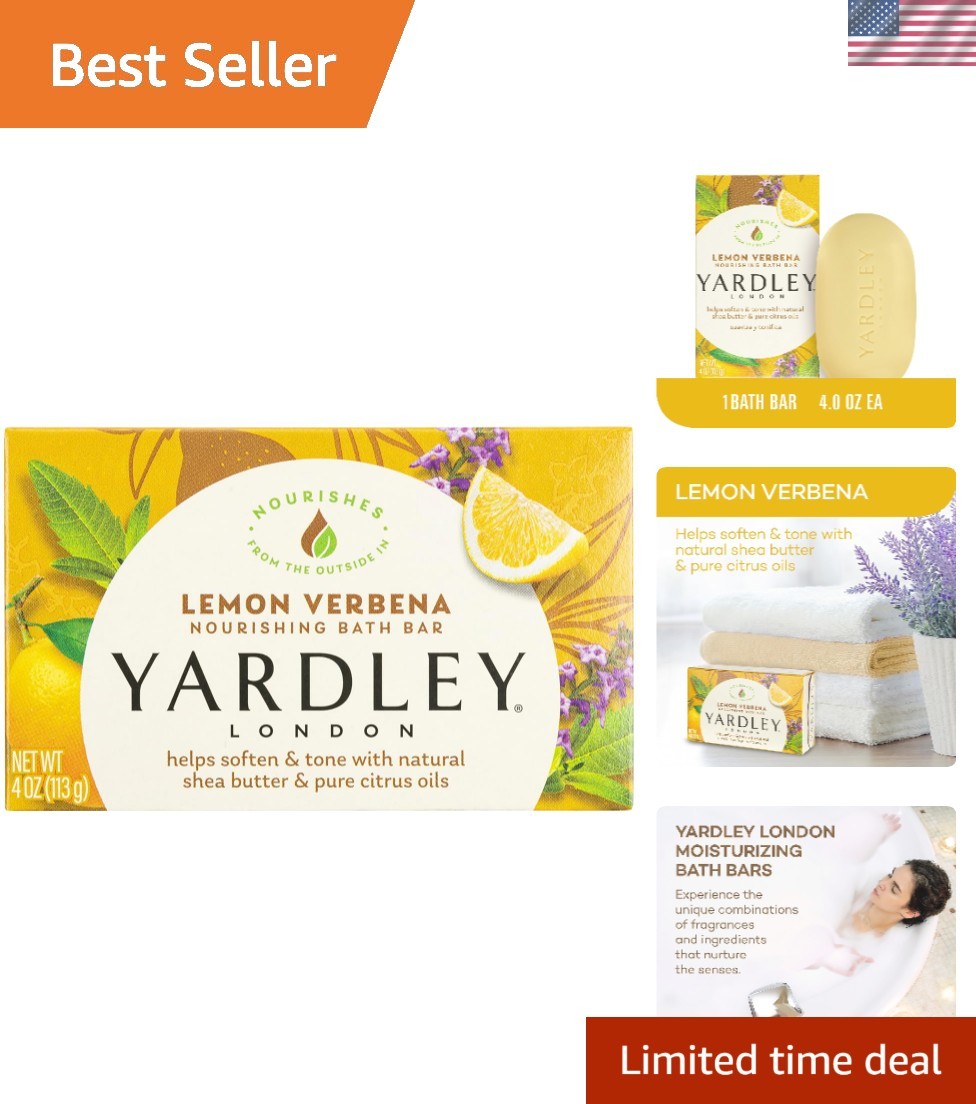 Luxurious Lemon Verbena Bath Bar – Organic & Cleansing, 4 oz for Whole Body