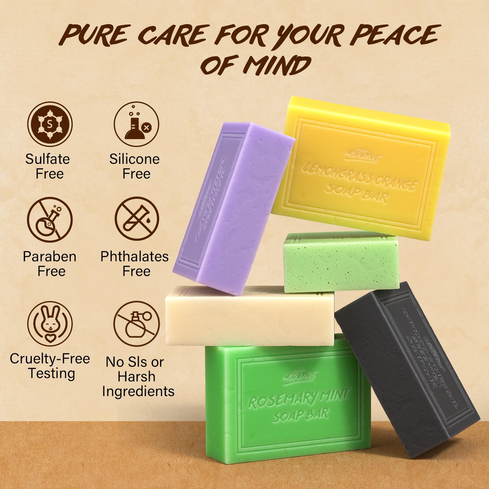 Natural Bar Soap Set for Men Women 6pcs Organic Soap with Plant Extracts for …
