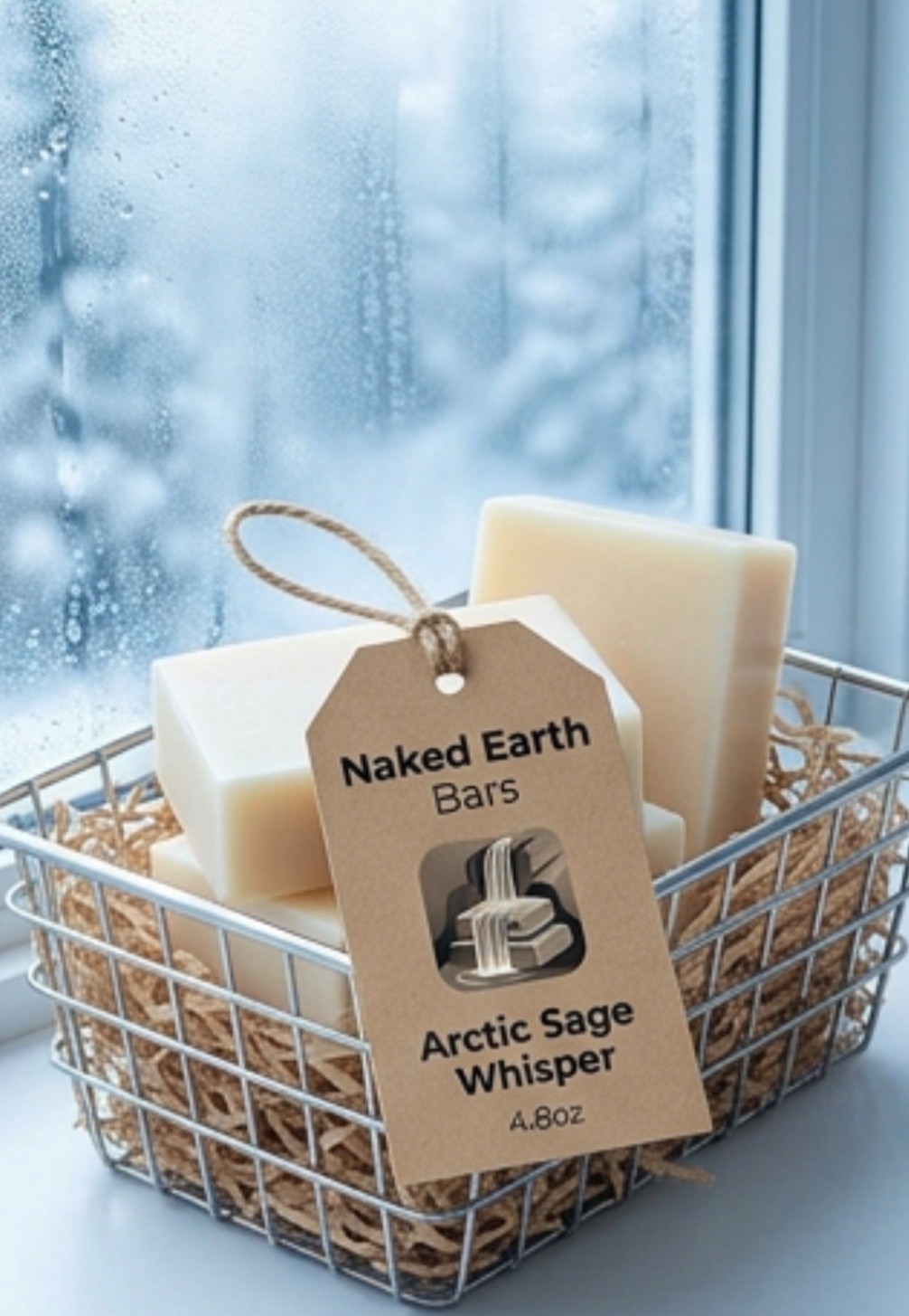 Hand made Arctic Sage Whisper Soap Bar 4.8oz Exfoliating Natural Cold press