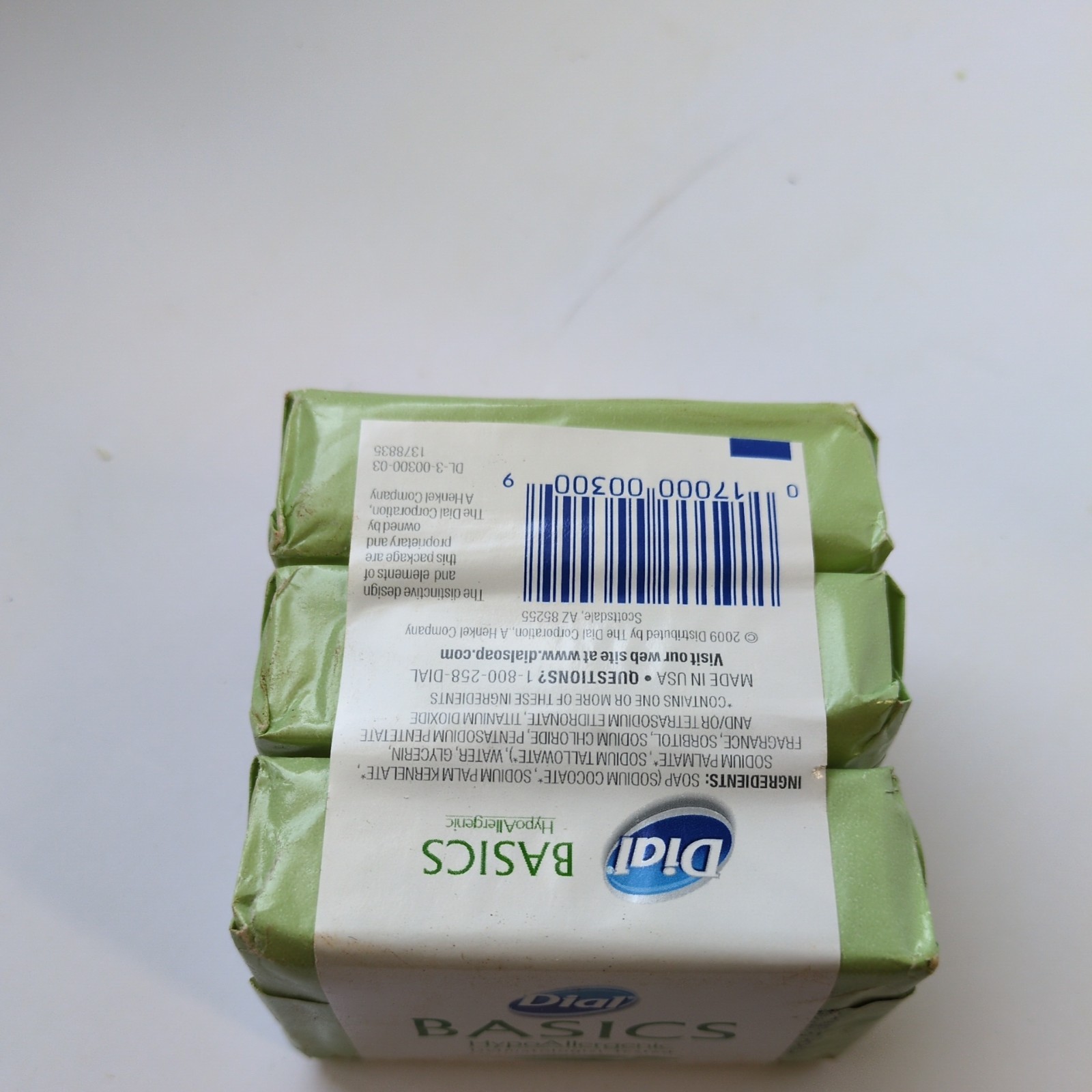 Dial Basics Hypo Allergenic Bar Soap 3.2 OZ Bars Discontinued 3 Bars