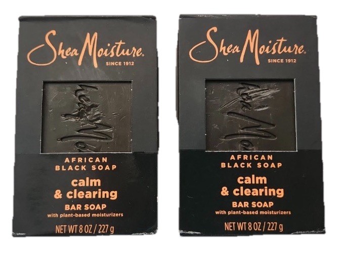 2 Pack SheaMoisture African Black Soap Bar 8 oz/227 g Calming & Clearing New