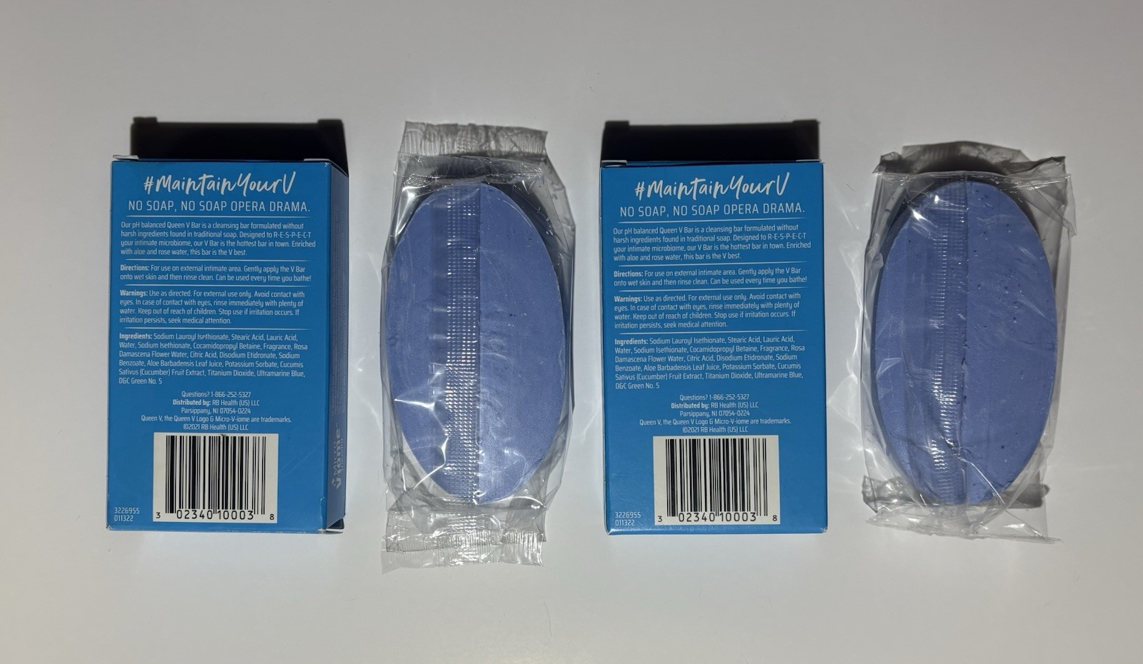 2 Queen V Cleansing Bar, V Bar, Wild Berry Scent, pH Balanced 3.5 Oz Soap Bar