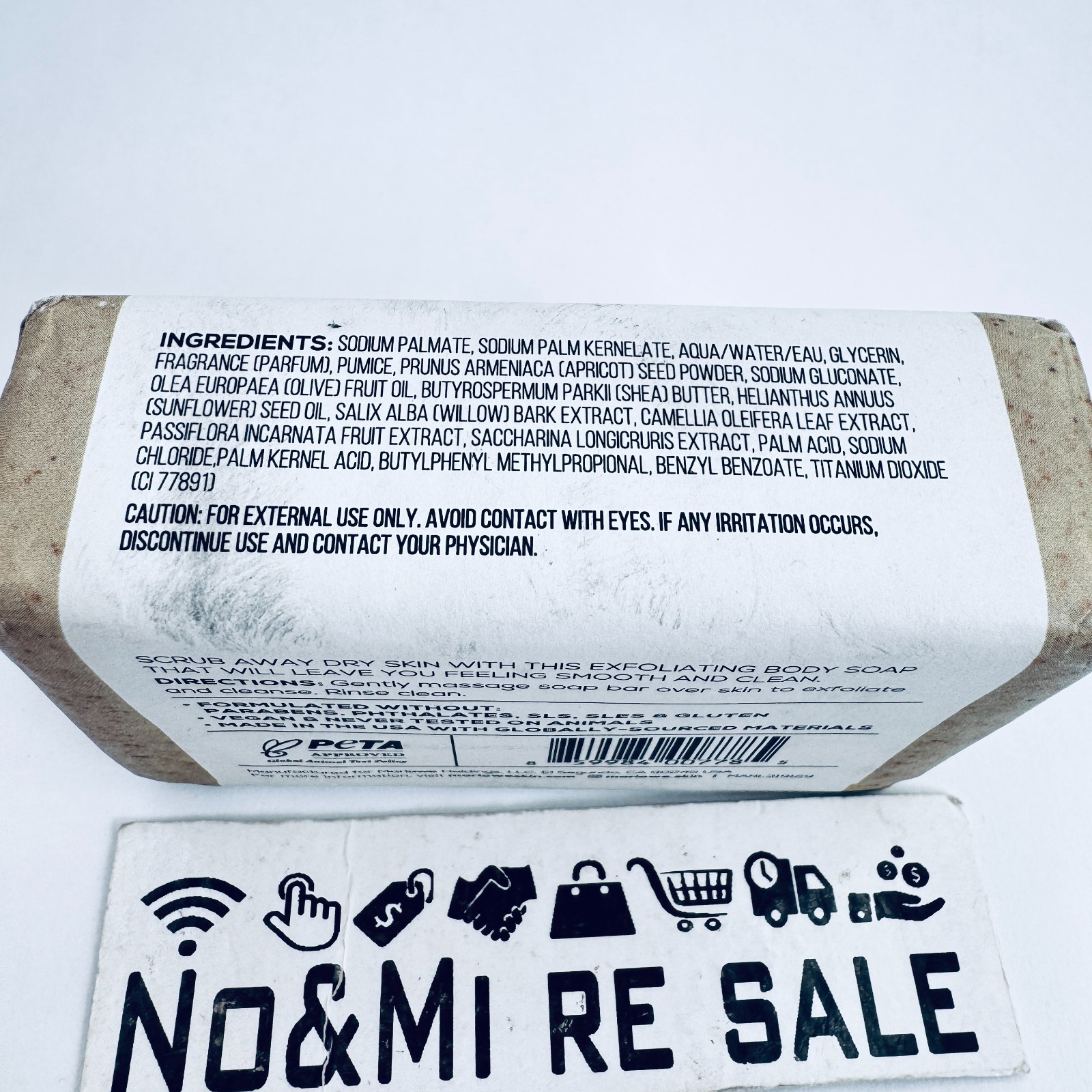 MARLOWE. No. 102 Body Scrub Soap, Exfoliating Soap Bar, Santal, 7 oz