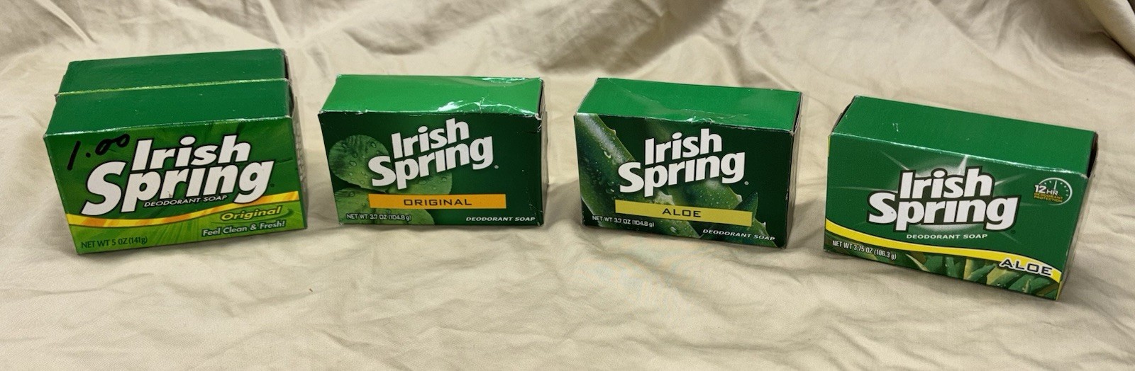 VTG Soap Irish Spring Original & Aloe 5 Bars Deodorant (2) 5.0 (3) 3.7oz-No Flax