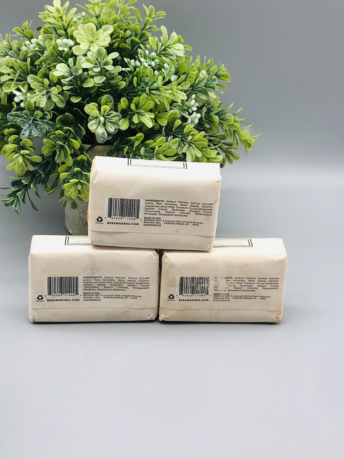 3x Beekman 1802 Goat Milk Soap Pure Fragrance Free 3.5 oz DAMAGE PACKAGING