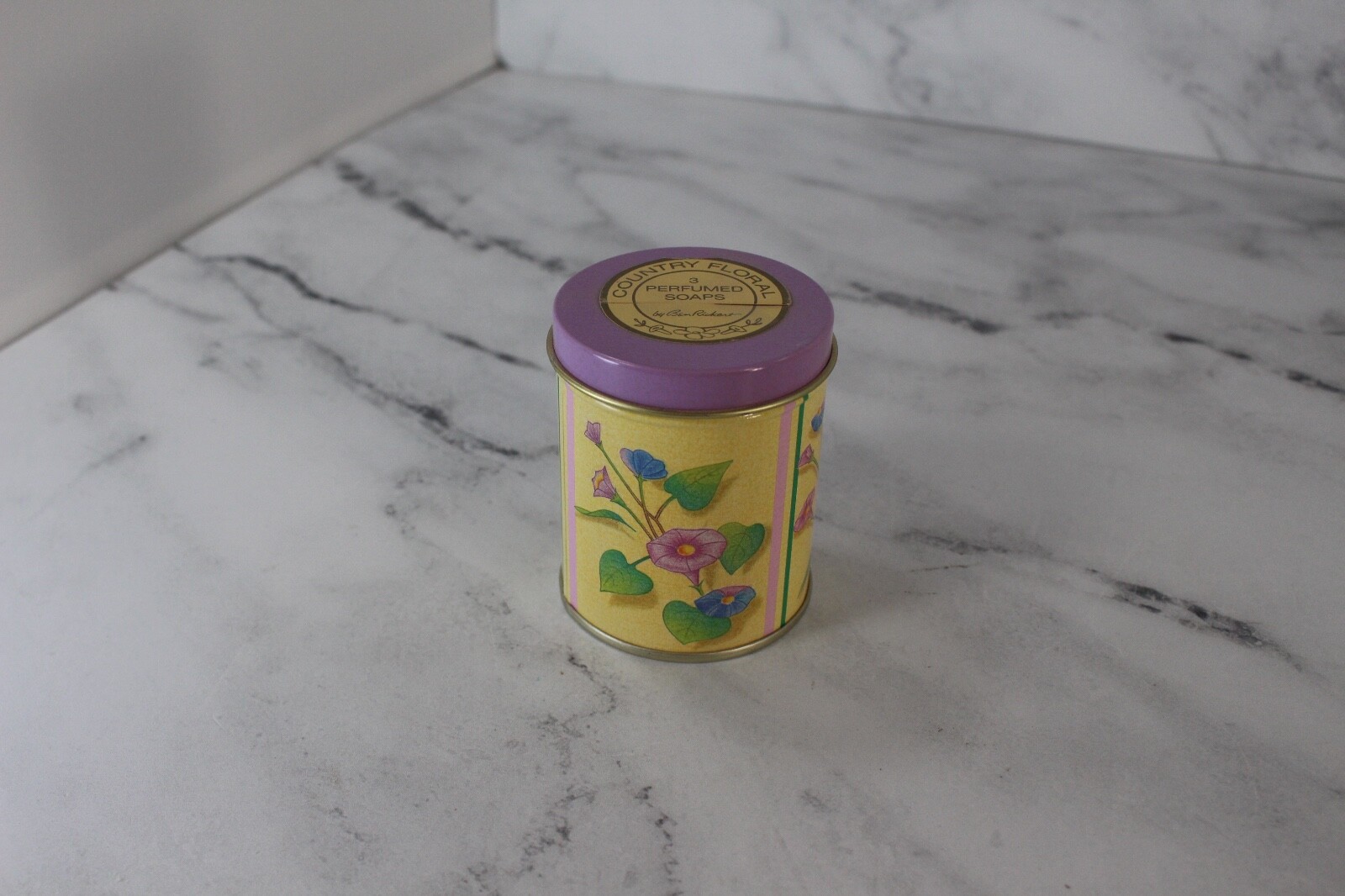 Ben Rickert COUNTRY FLORAL 3 Perfumed Soap Bars in Metal Canister 3.5 oz NEW