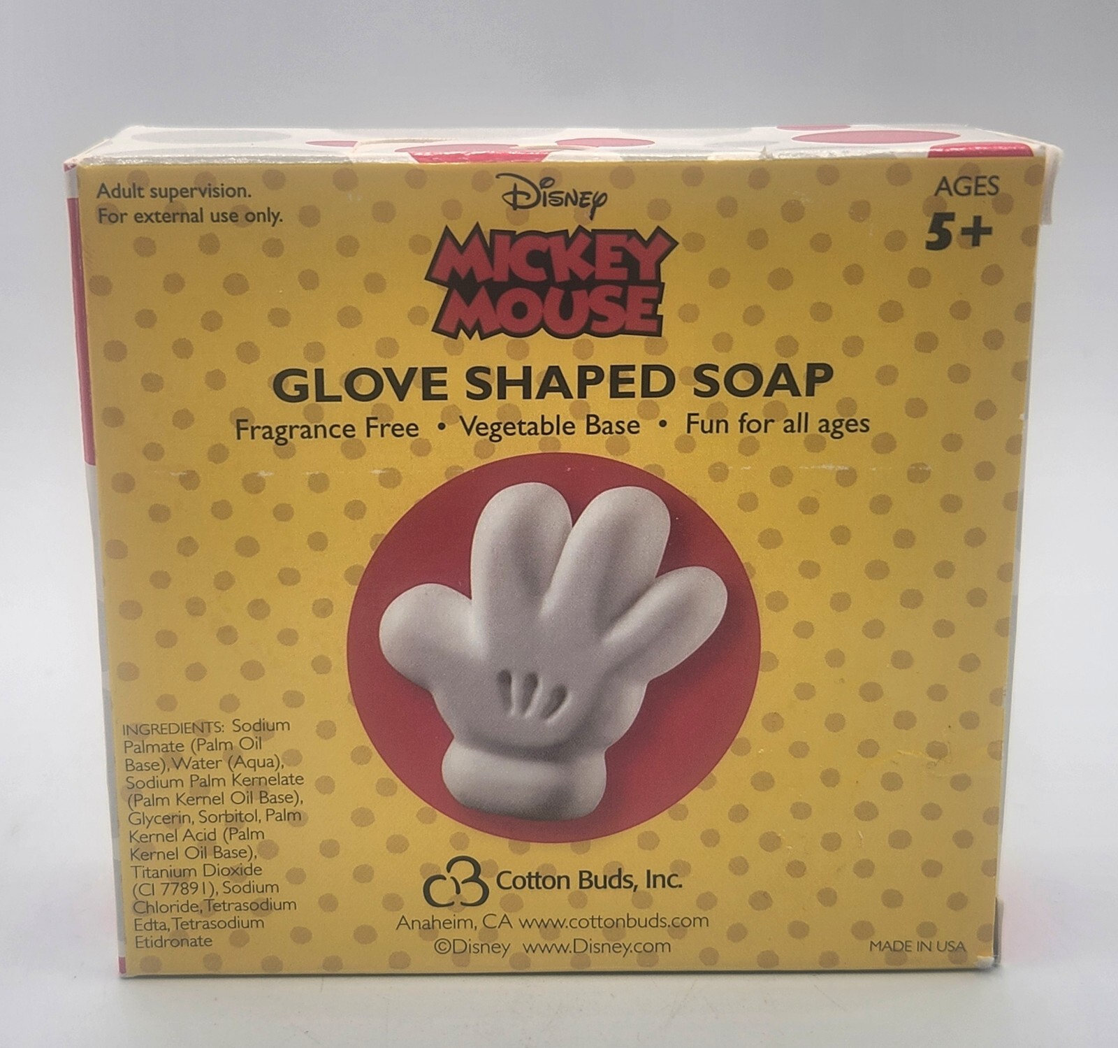 Disney Mickey Mouse White Glove Hand Shaped Soap Fragrance Free NEW in Box