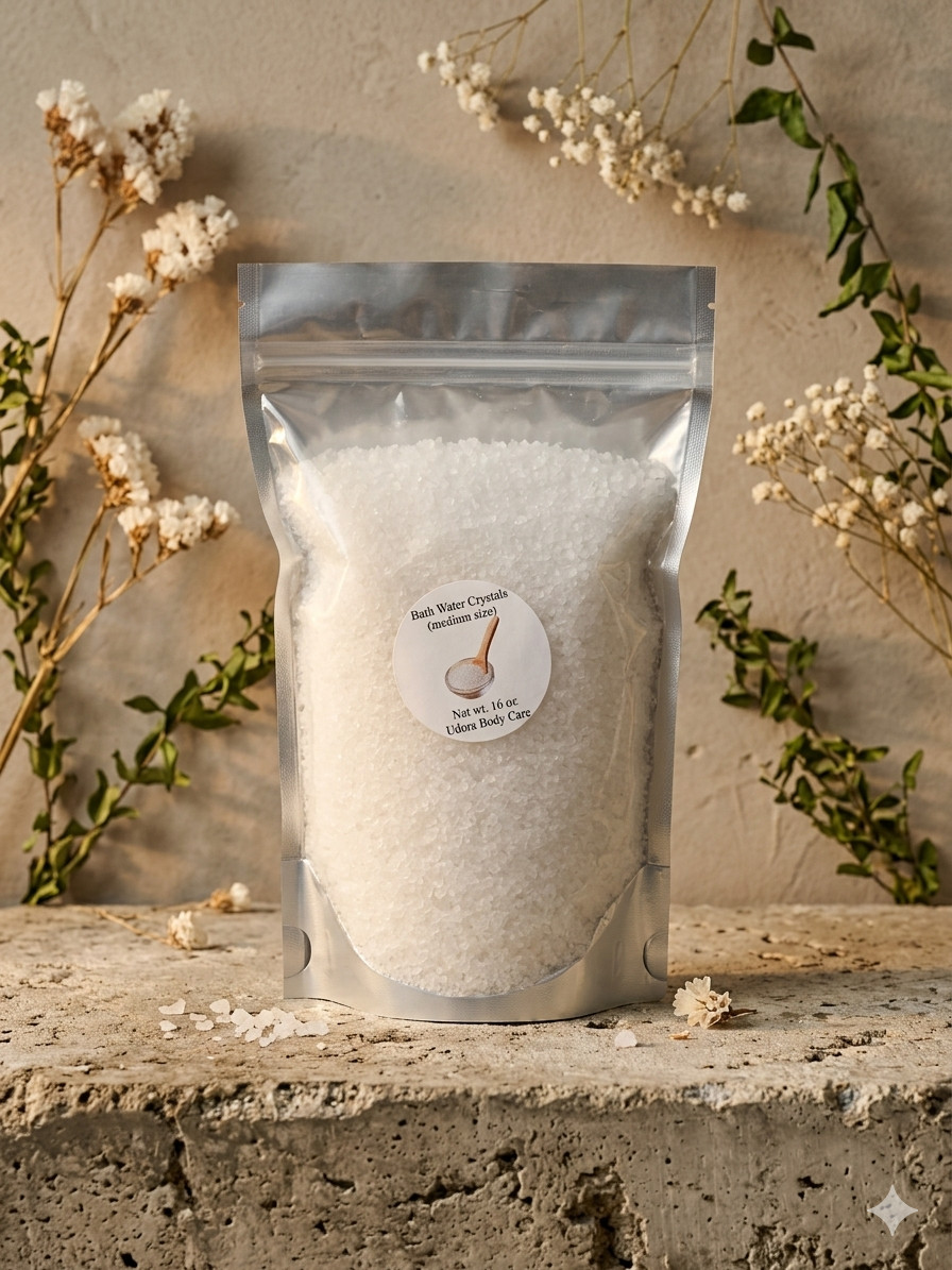 Bath Water Crystals medium size (Sodium Chloride) 1 lb