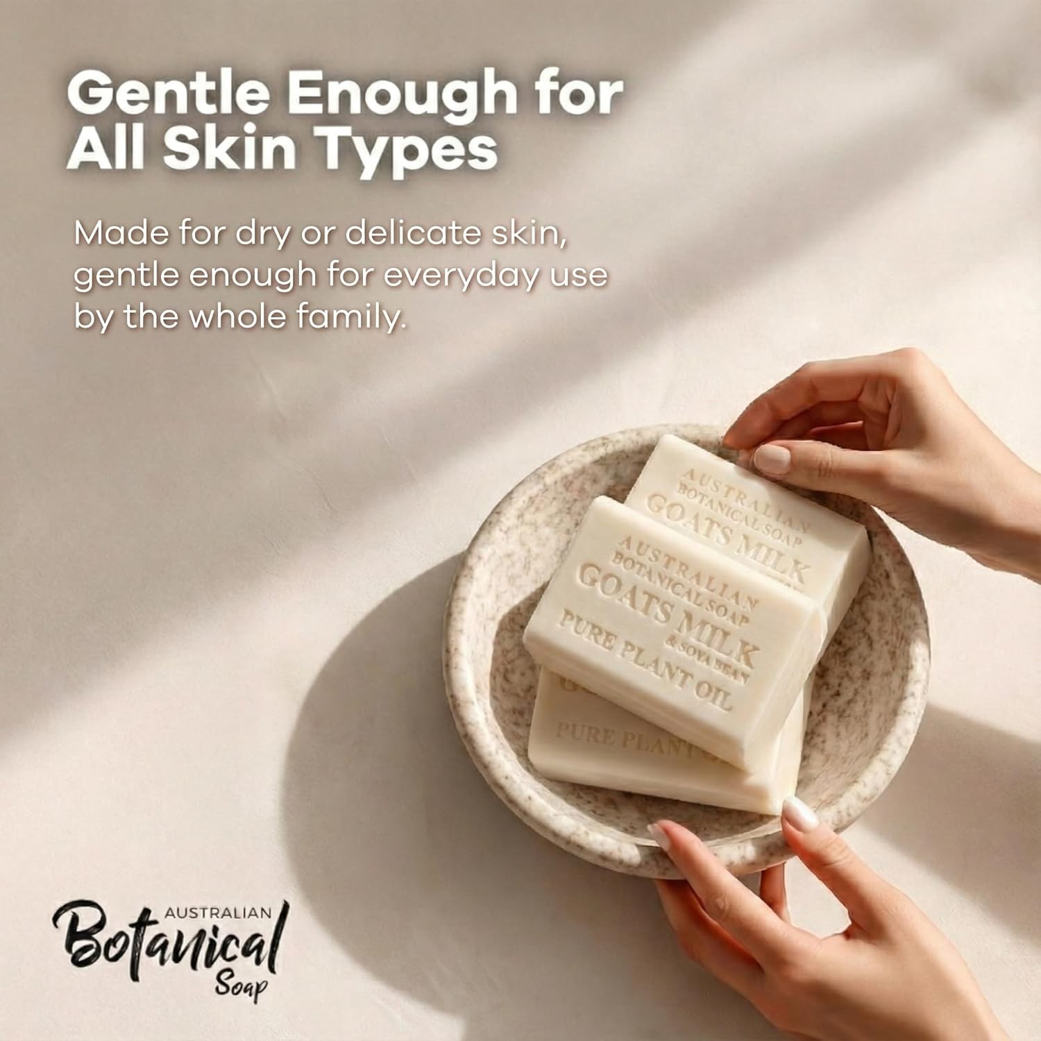 Gentle Triple-Milled Goat Milk Soap Bar with Shea Butter for Sensitive Skin 6.8