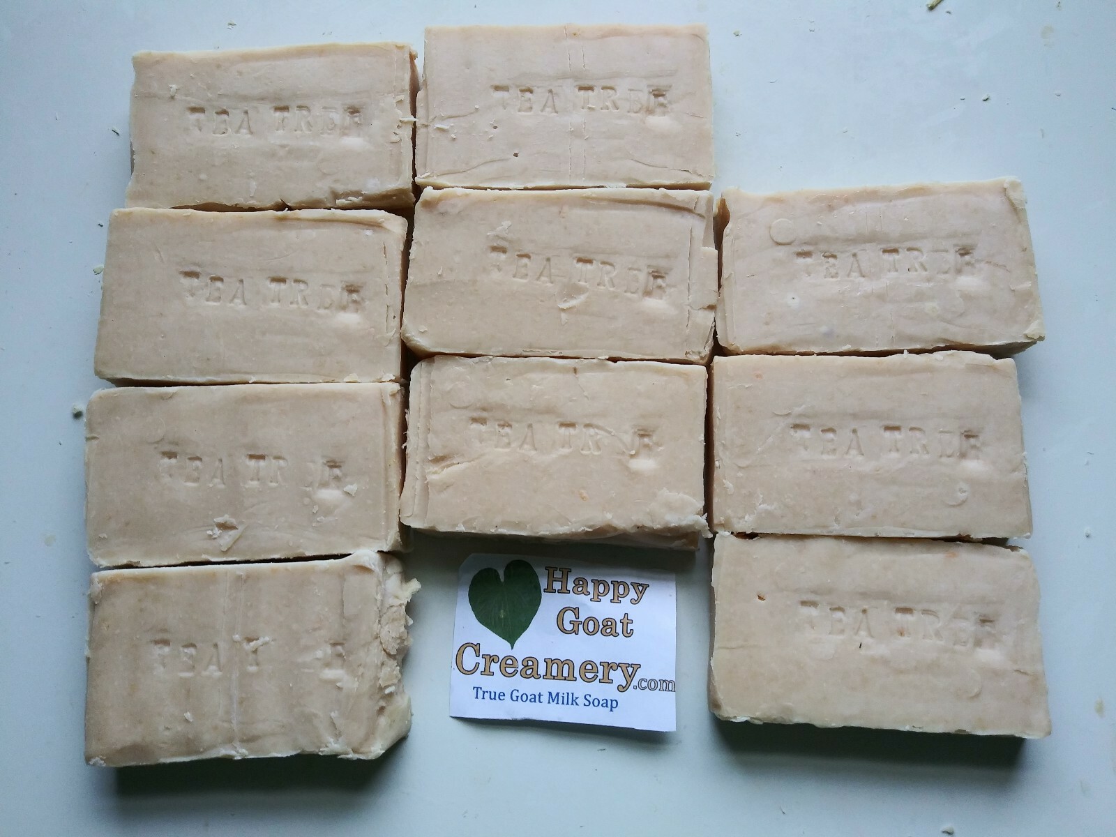 10 BARS TEA TREE OIL GOAT MILK SOAP HAPPY GOAT CREAMERY PURE ESSENTIAL OIL