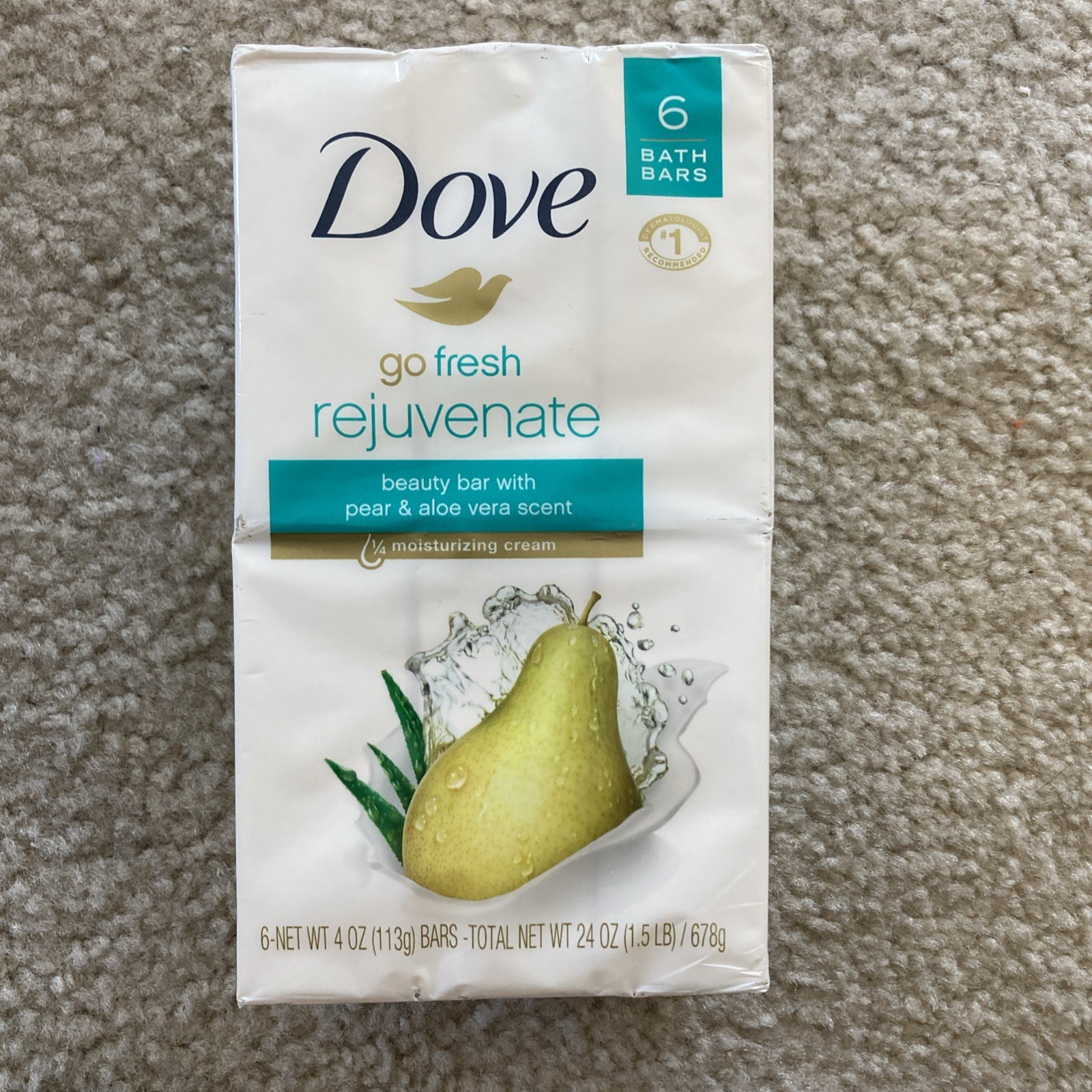 Dove Go Fresh Rejuvenate Pear and Aloe Vera Scent 6 4oz Beauty Bars
