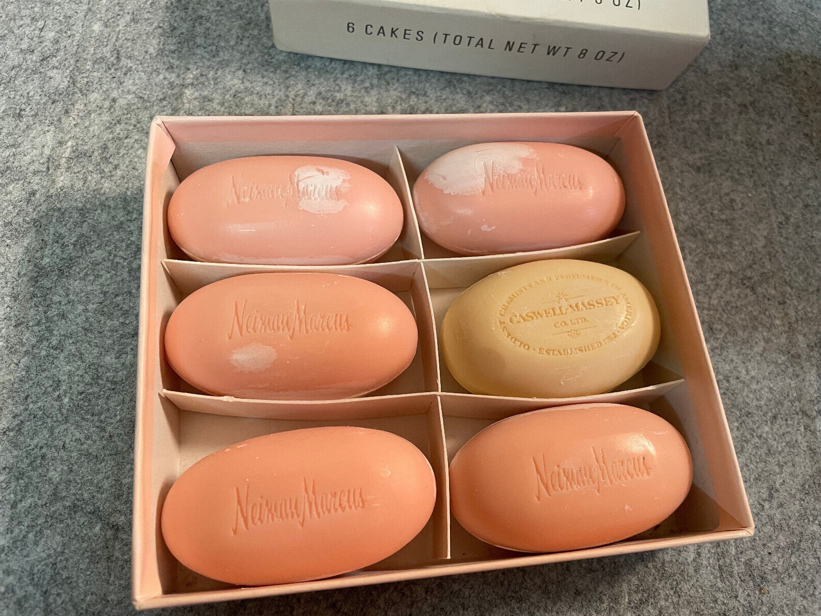 Vintage NEIMAN MARCUS Rose Geranium Guest Soaps 5 Cakes Total NIB
