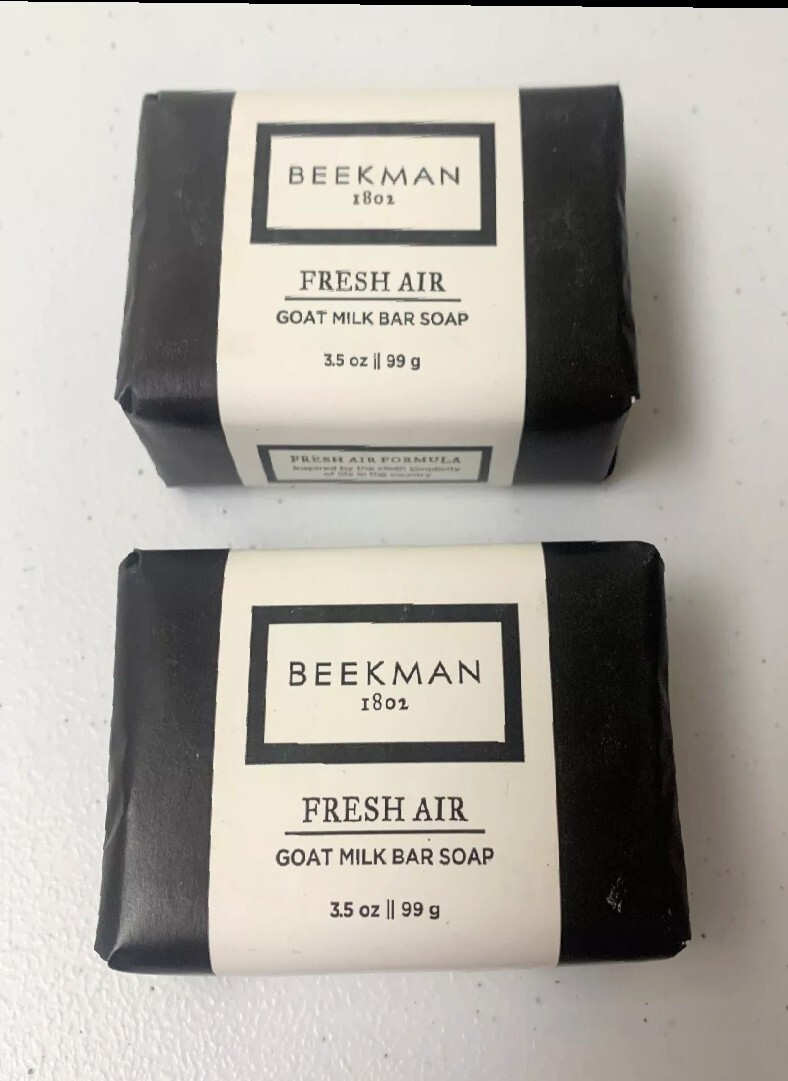 Beekman 1802 Goat Milk Bar Soap FRESH AIR Palm Size 3.5 oz each Set of 2 New