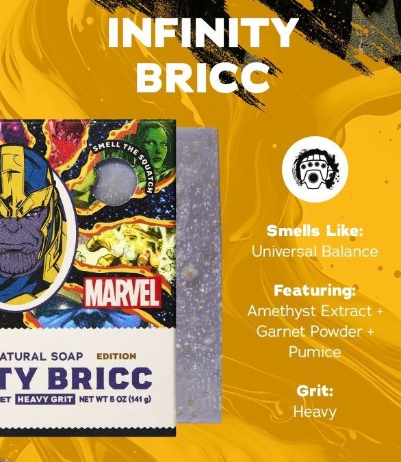 SALE! NEW SCENT!! 2 PACK Dr Squatch INFINITY BRICC MARVEL Limited Edition Bar!